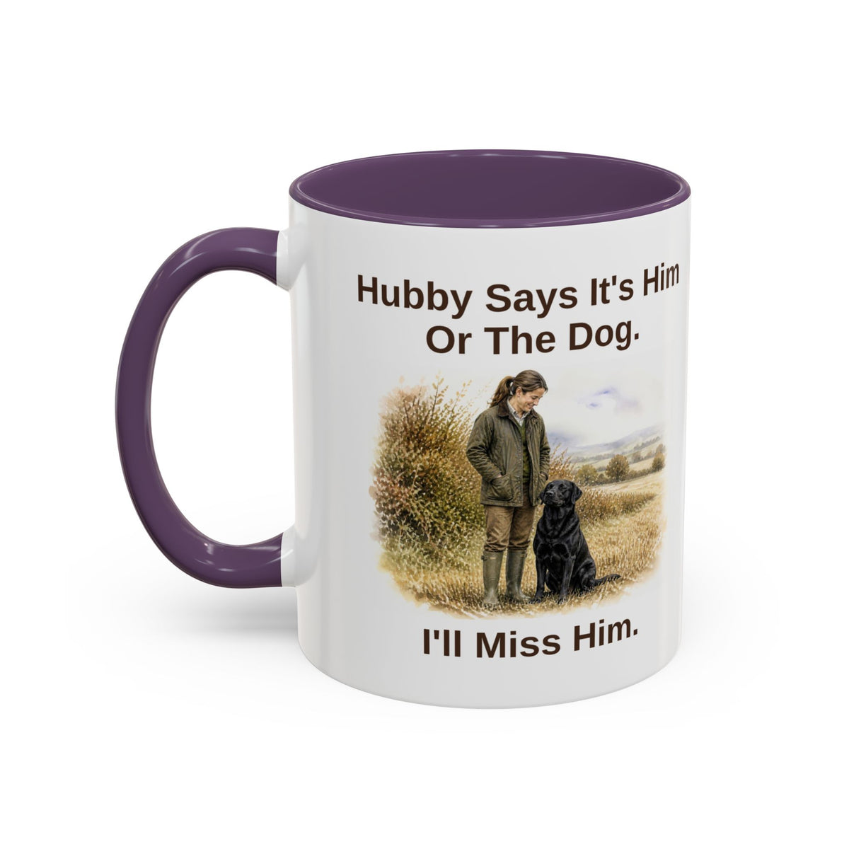 Hubby Says Mug - Labrador - Black - Brunette