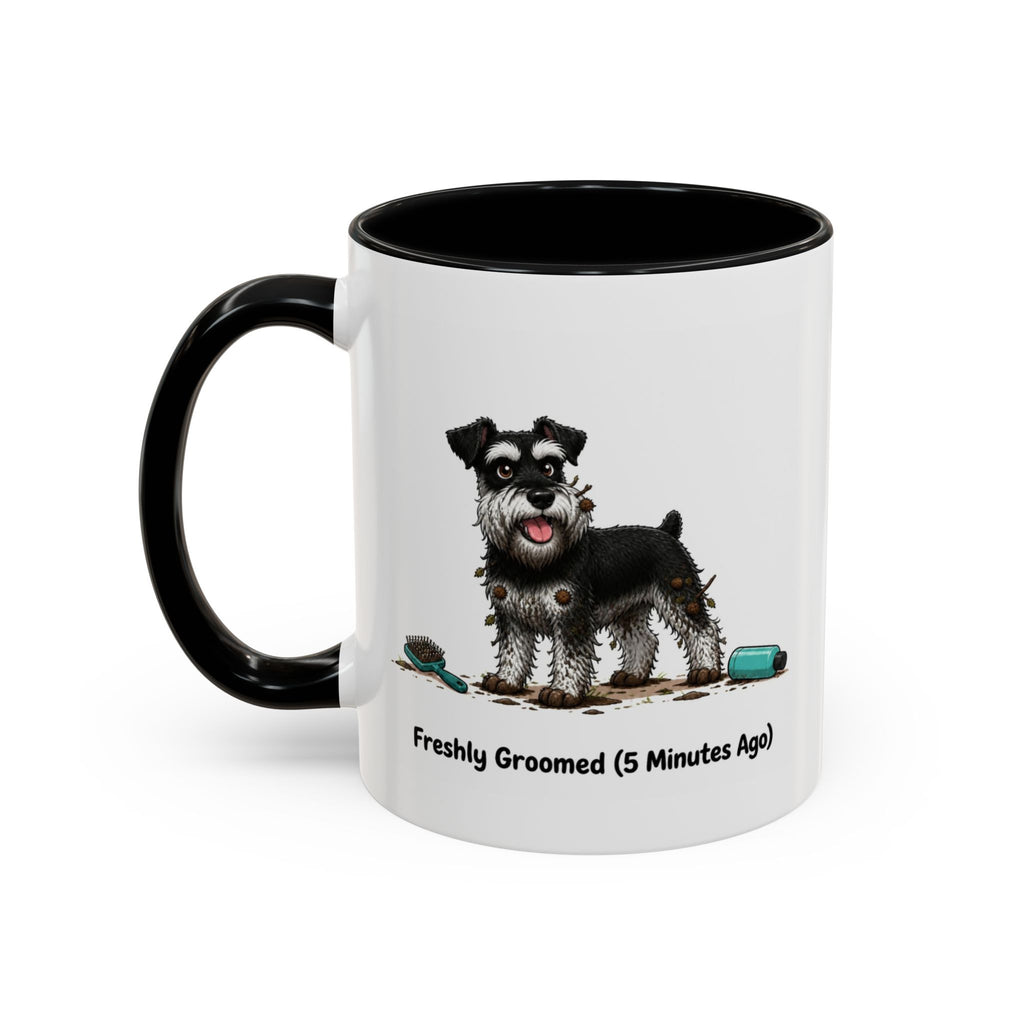 Freshly Groomed Mug - Miniature Schnauzer - Black & Silver