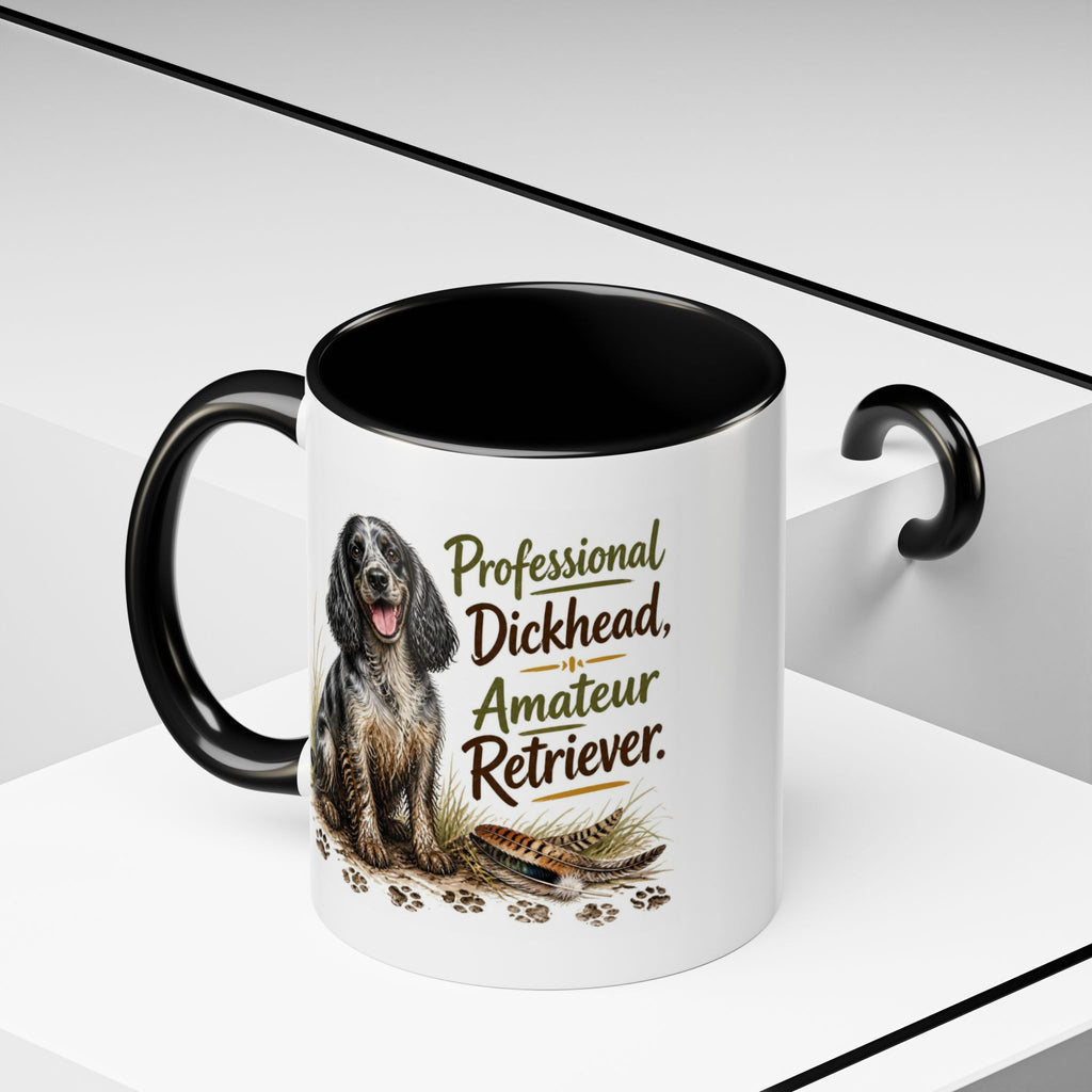 Funny Blue Roan Cocker Spaniel Mug - Professional Dickhead, Amateur Retriever, Working Gun Dog Gift, Pheasant Shooting Mug, 11oz