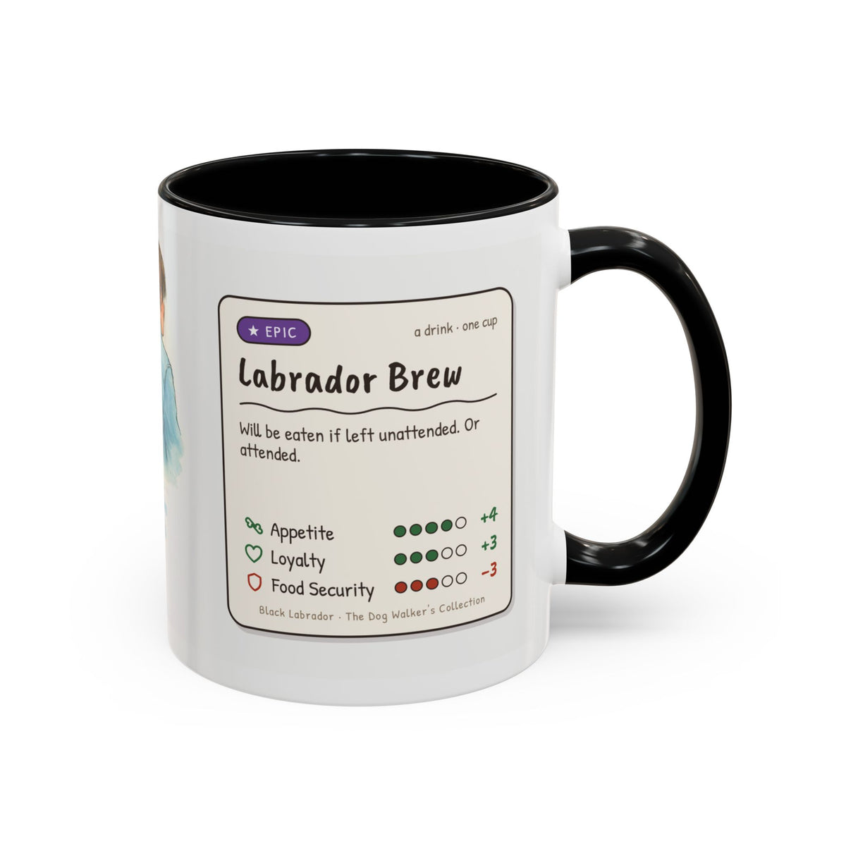 Funny black Labrador mug, food thief Lab – view 4