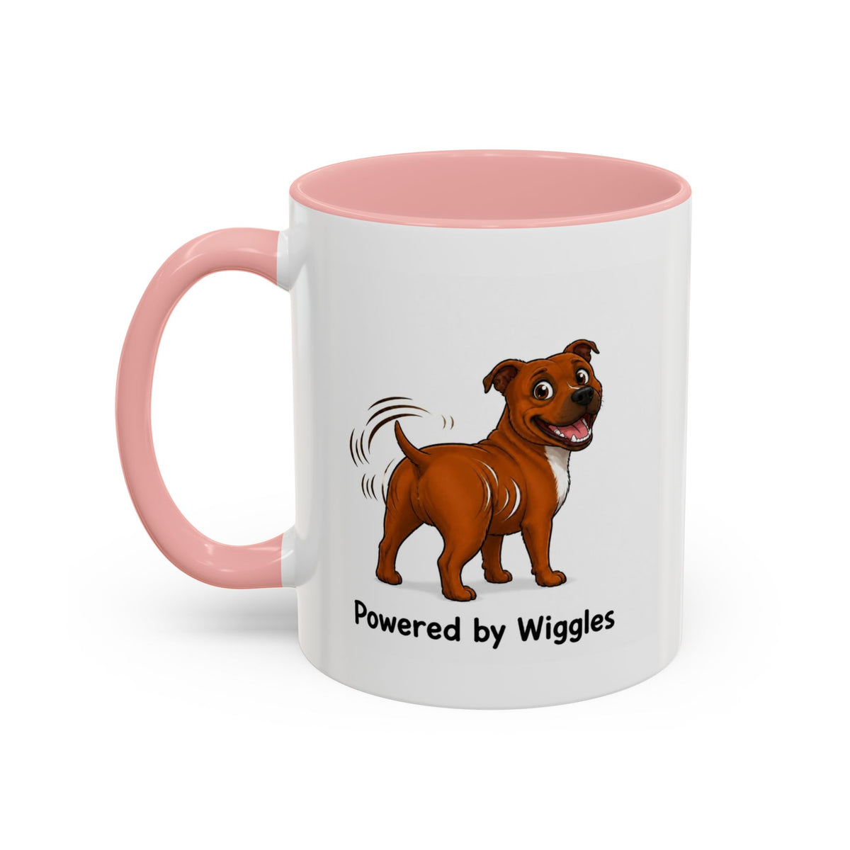 Powered by Wiggles Mug - Staffordshire Bull Terrier - Red