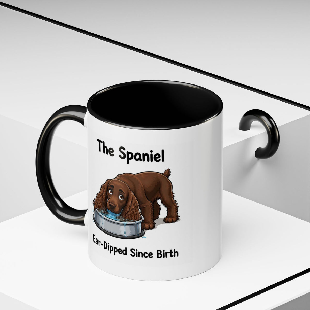 Funny Brown Cocker Spaniel Mug - The Spaniel, Ear-Dipped Since Birth, Spaniel Owner Gift, Dog Lover Coffee Mug, 11oz