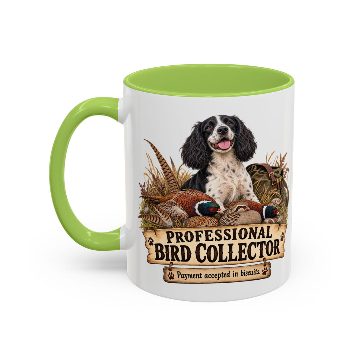 Funny Black and White Springer Spaniel Mug - Professional Bird Collector, Gundog Owner Gift, Shooting Dog Lover Coffee Mug, 11oz