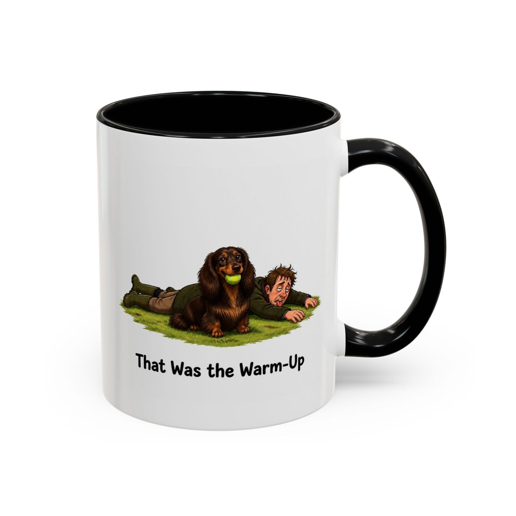 Warm-Up Mug - Mini Long Haired Dachshund - Chocolate & Tan - Man
