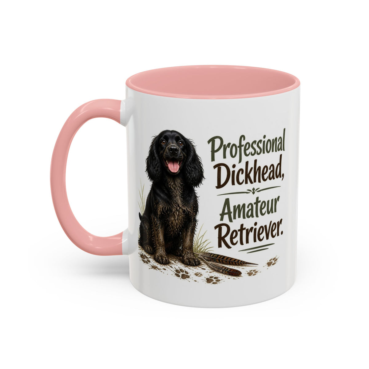 Funny Black Cocker Spaniel Mug - Professional Dickhead, Amateur Retriever, Working Gun Dog Gift, Pheasant Shooting Mug, 11oz