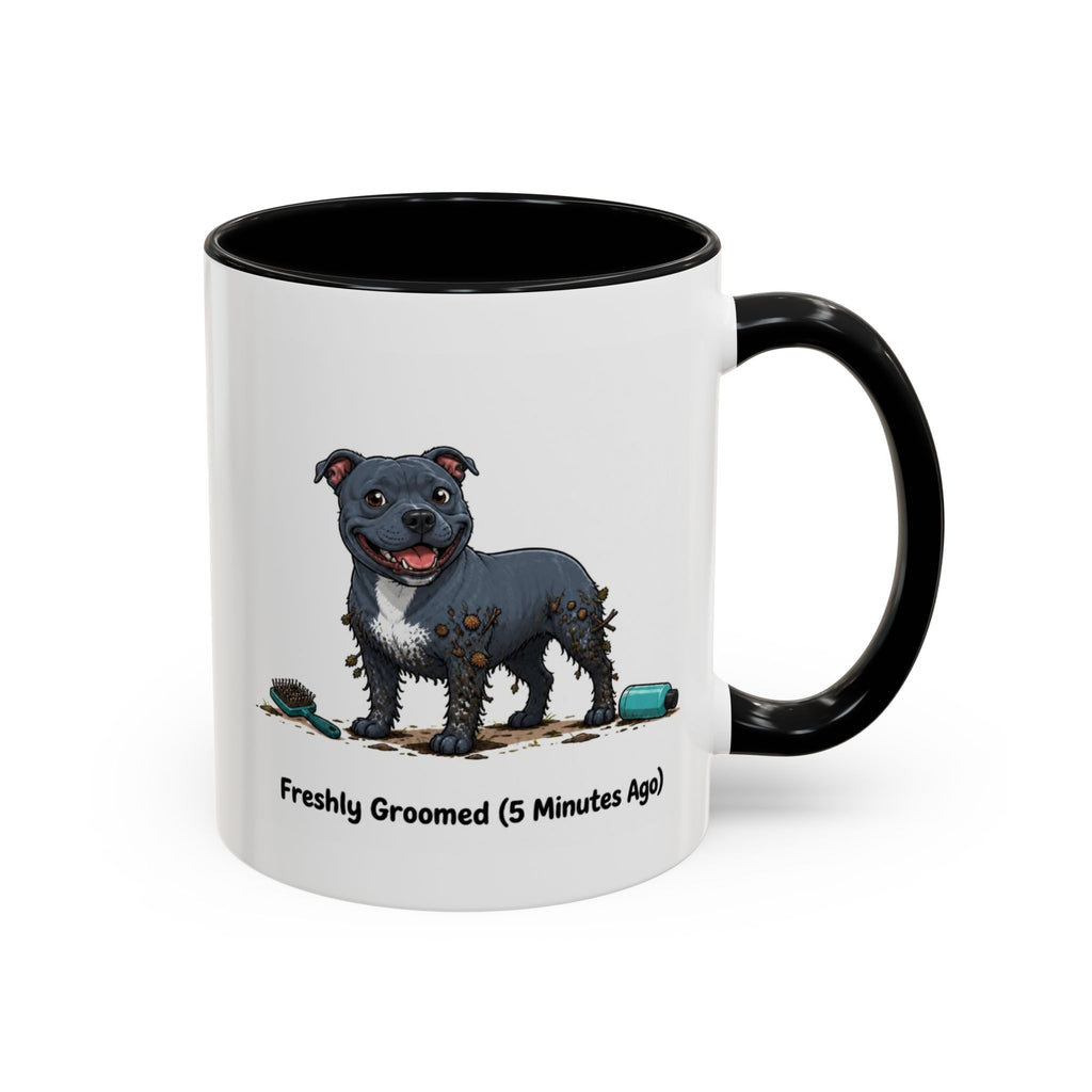 Freshly Groomed Mug - Staffordshire Bull Terrier - Blue