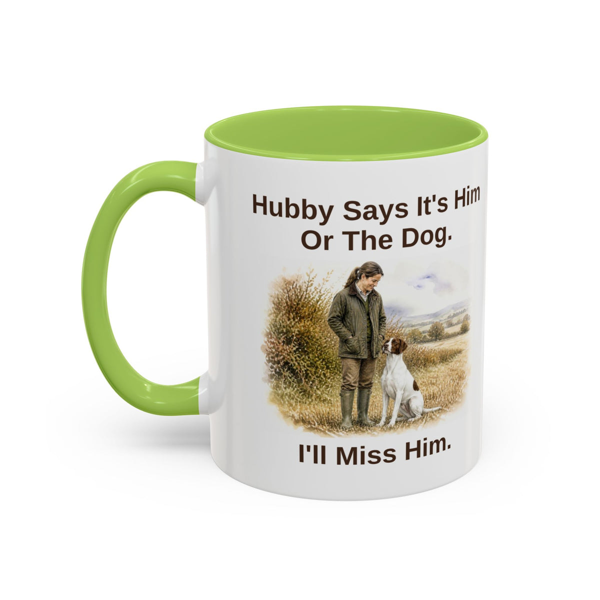 Hubby Says Mug - English Pointer - Liver & White - Brunette