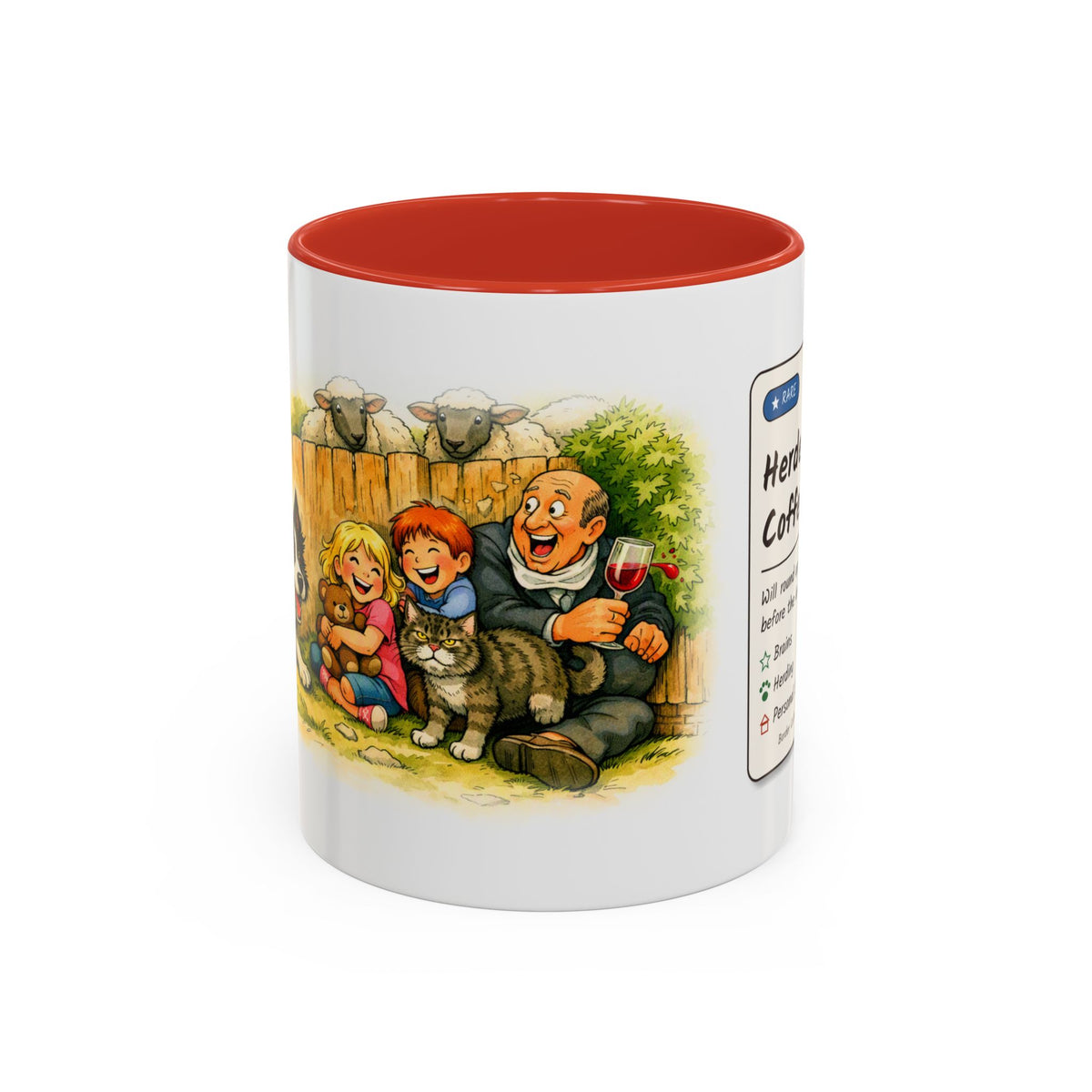 Funny Border Collie Mug - Herded Coffee, Collie Herding the Family, Sheepdog Owner Gift, Dog Lover Coffee Mug, 11oz