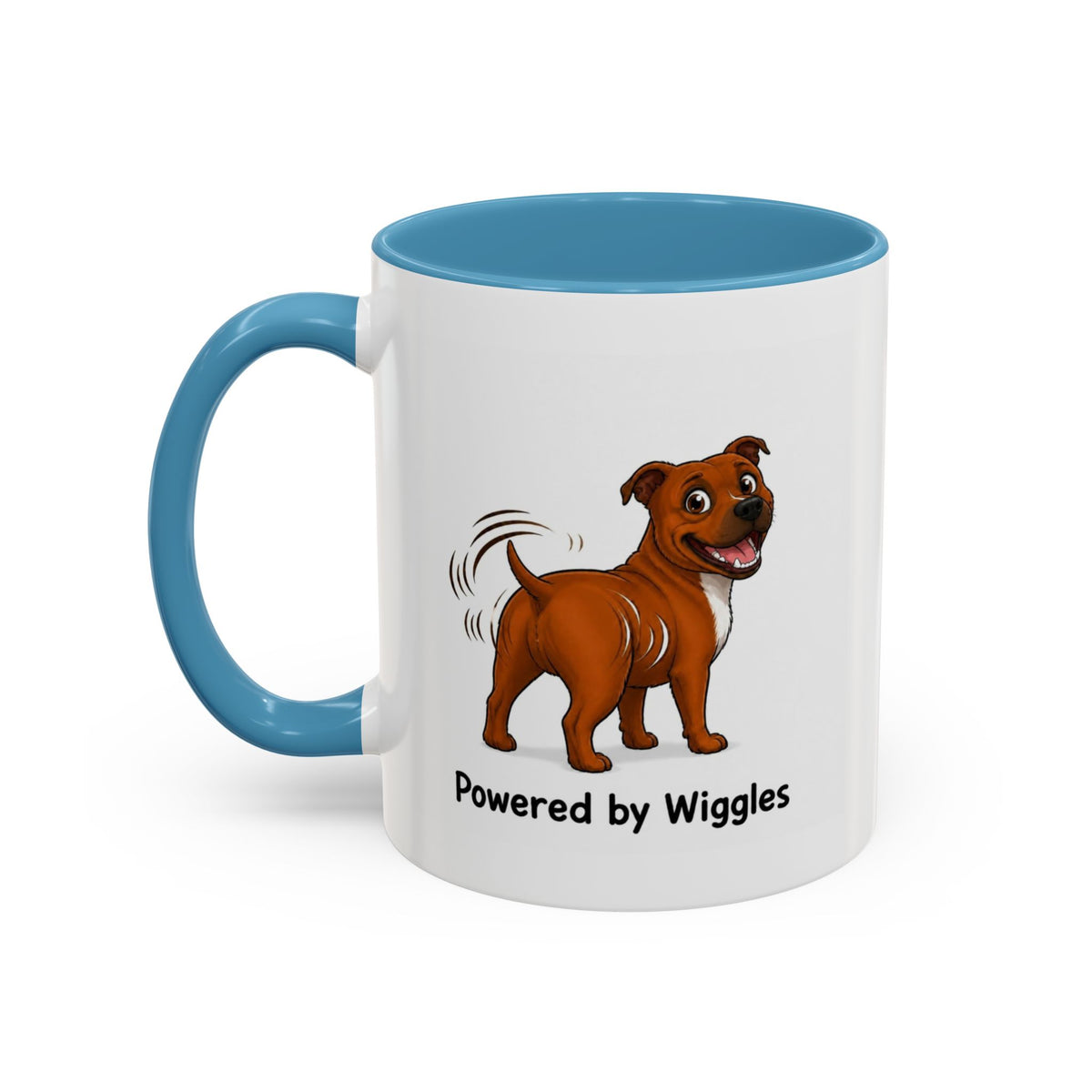 Powered by Wiggles Mug - Staffordshire Bull Terrier - Red