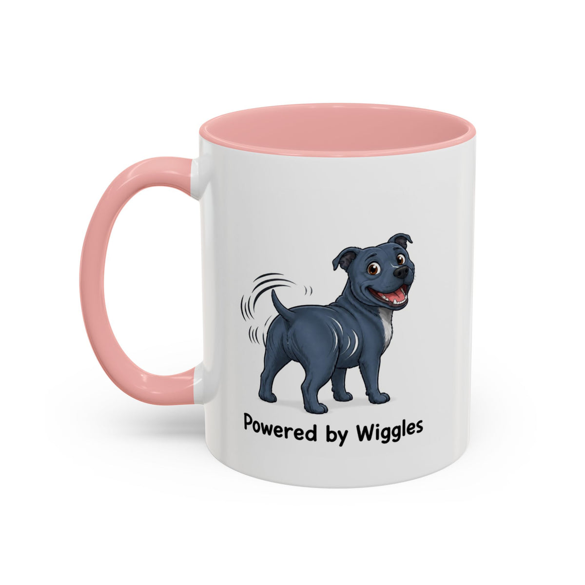 Powered by Wiggles Mug - Staffordshire Bull Terrier - Blue