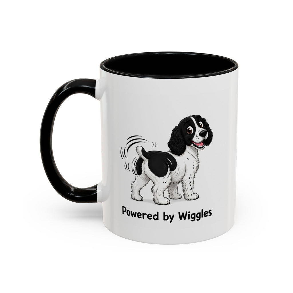 Powered by Wiggles Mug - Springer Spaniel - Black & White