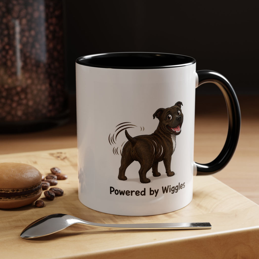 Powered by Wiggles Mug - Staffordshire Bull Terrier - Brindle