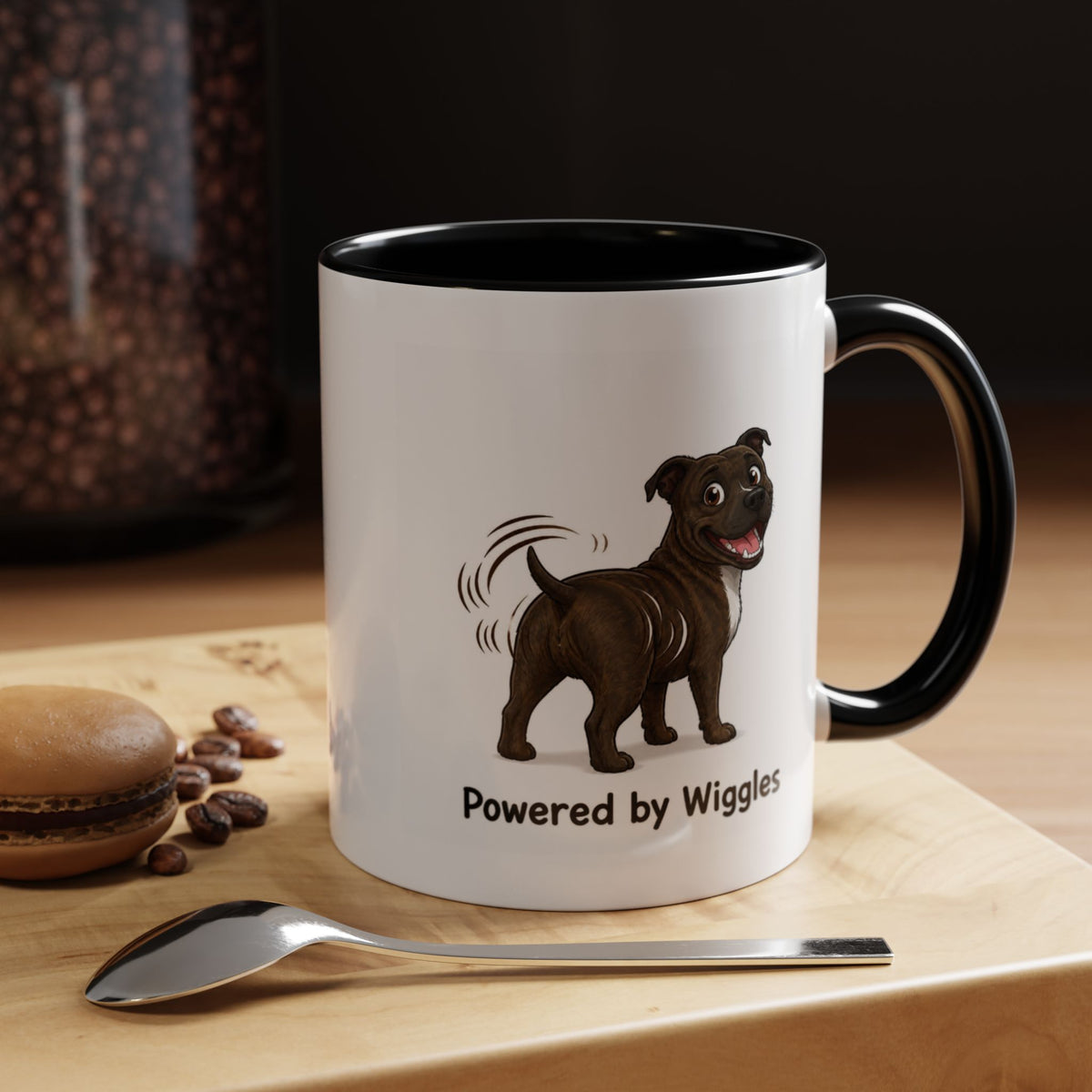 Powered by Wiggles Mug - Staffordshire Bull Terrier - Brindle