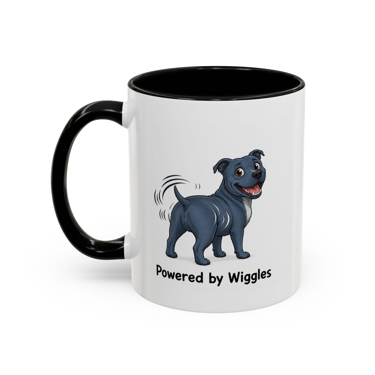 Powered by Wiggles Mug - Staffordshire Bull Terrier - Blue