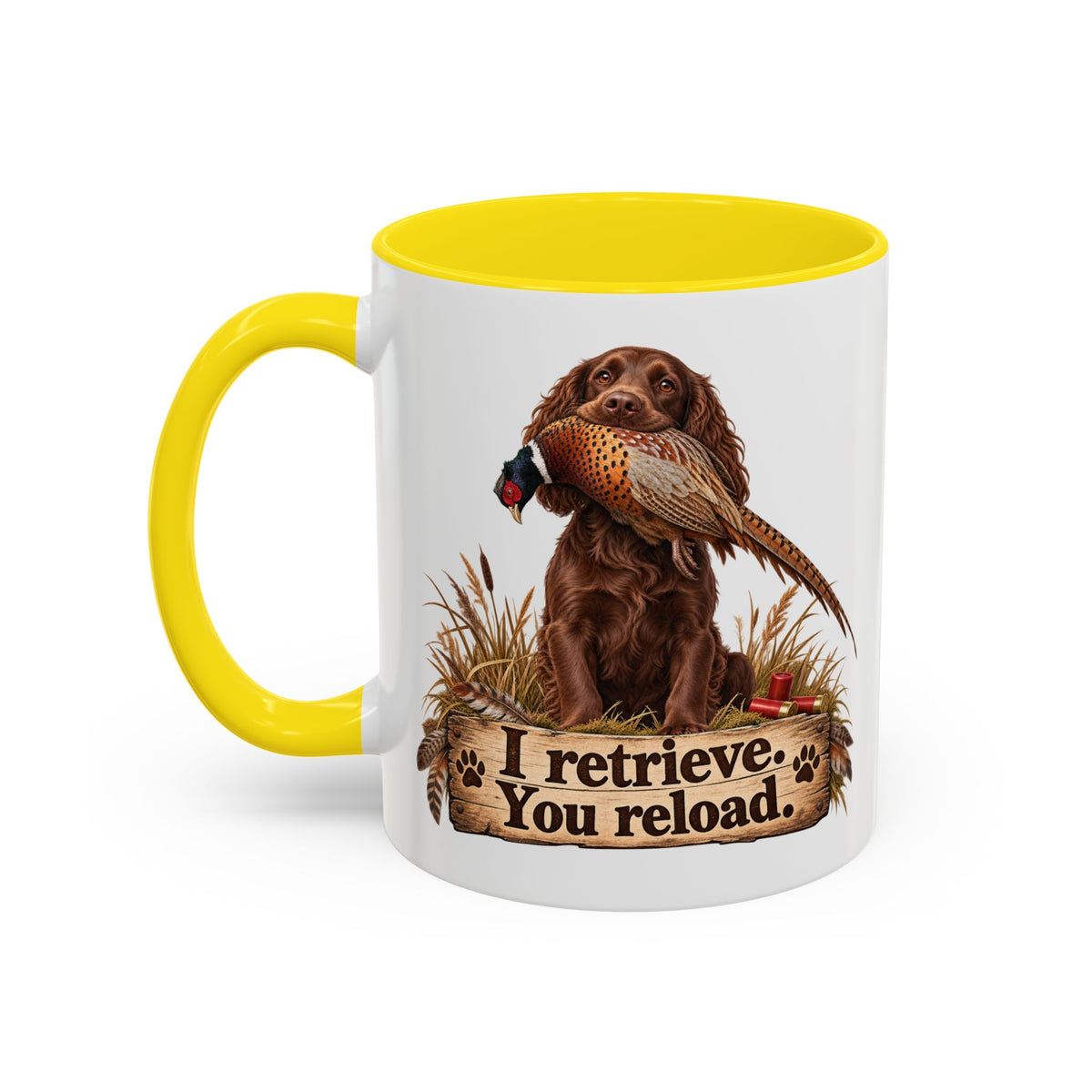 Funny Chocolate Cocker Spaniel Mug - I Retrieve You Reload, Gundog Owner Gift, Shooting Dog Lover Coffee Mug, 11oz