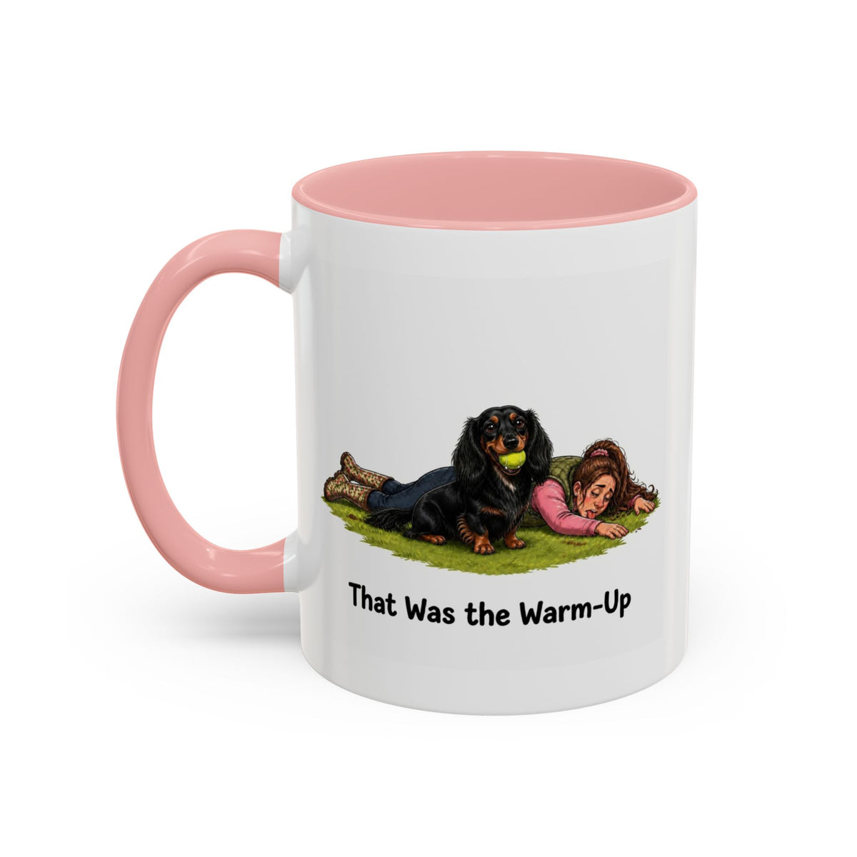 Warm-Up Mug - Mini Long Haired Dachshund - Black & Tan - Woman