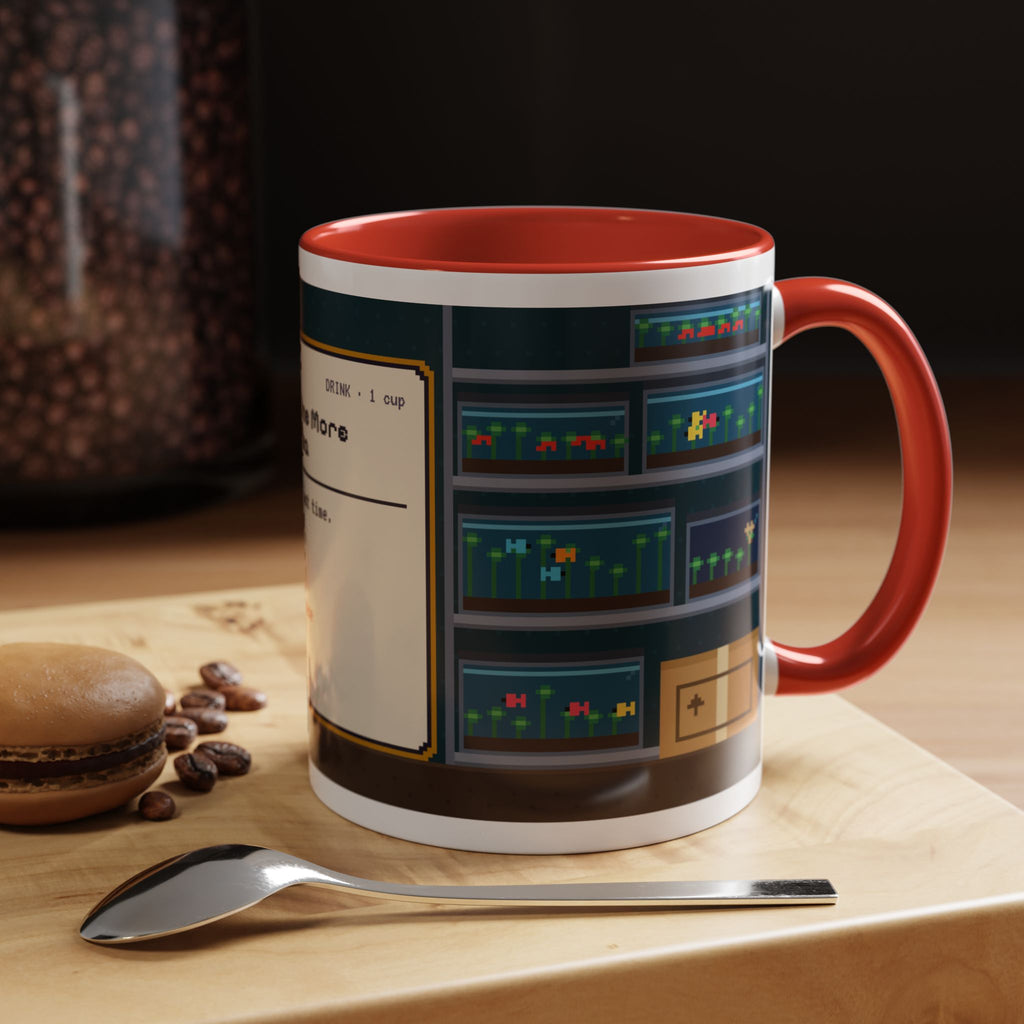 Just One More Tank Tea pixel art fishkeeper mug, 11oz ceramic – view 18