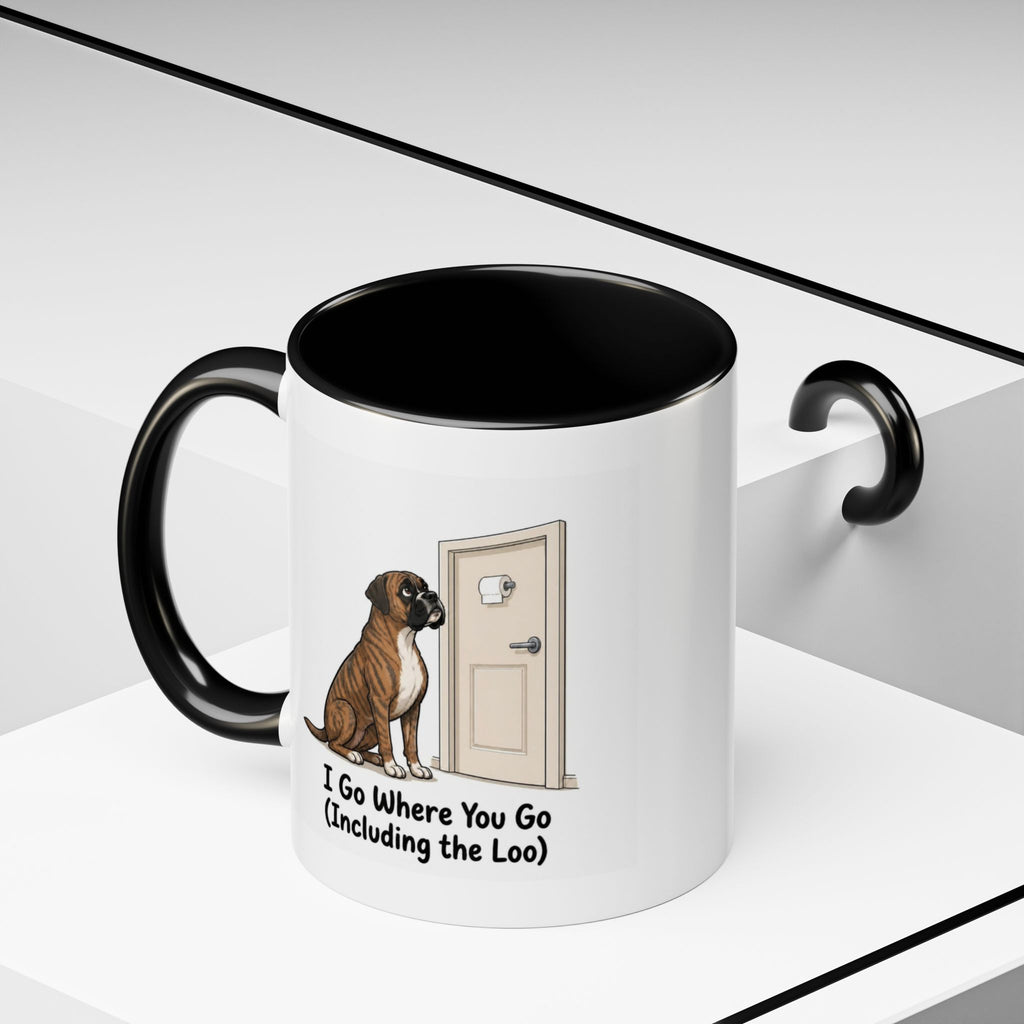I Go Where You Go Mug - Boxer - Brindle