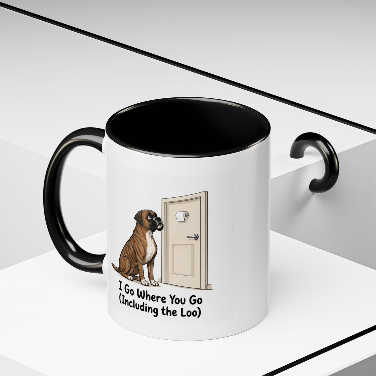 I Go Where You Go Mug - Boxer - Brindle