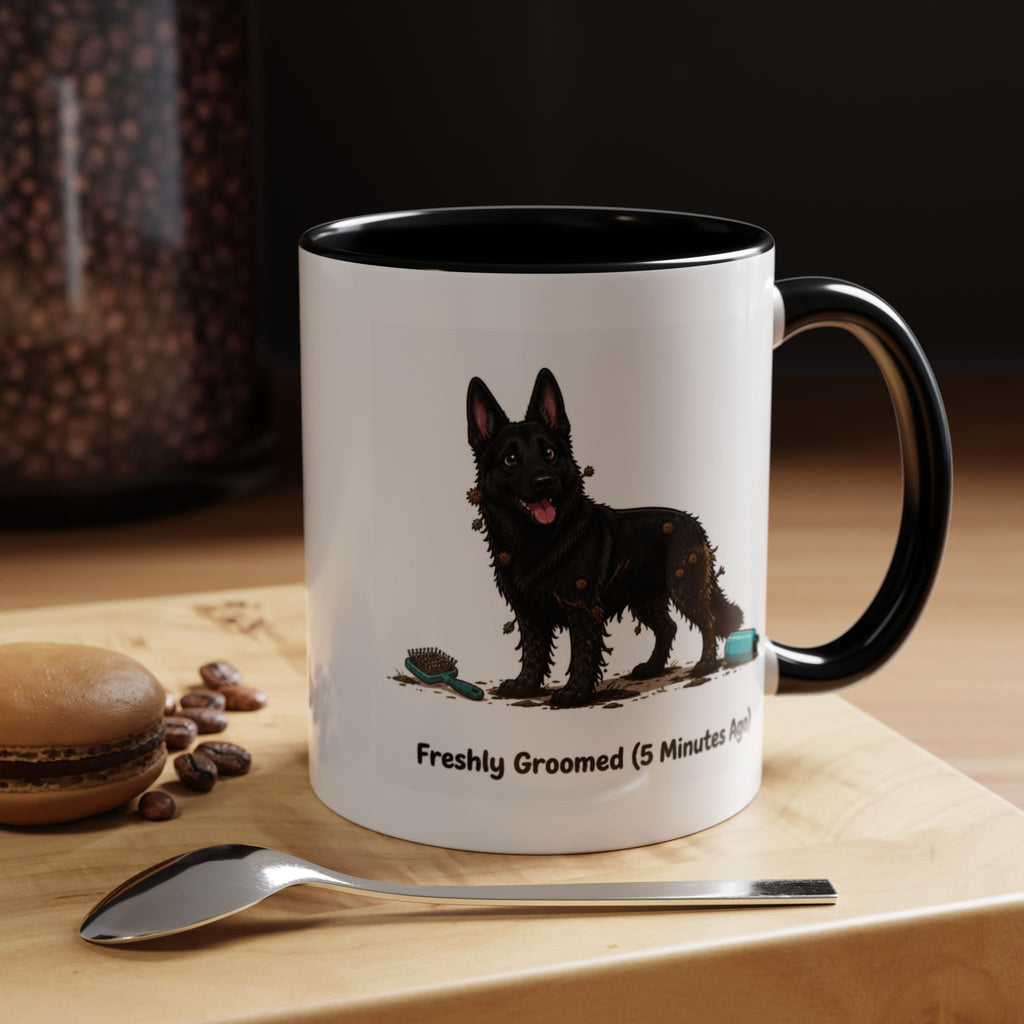 Freshly Groomed Mug - German Shepherd - Black