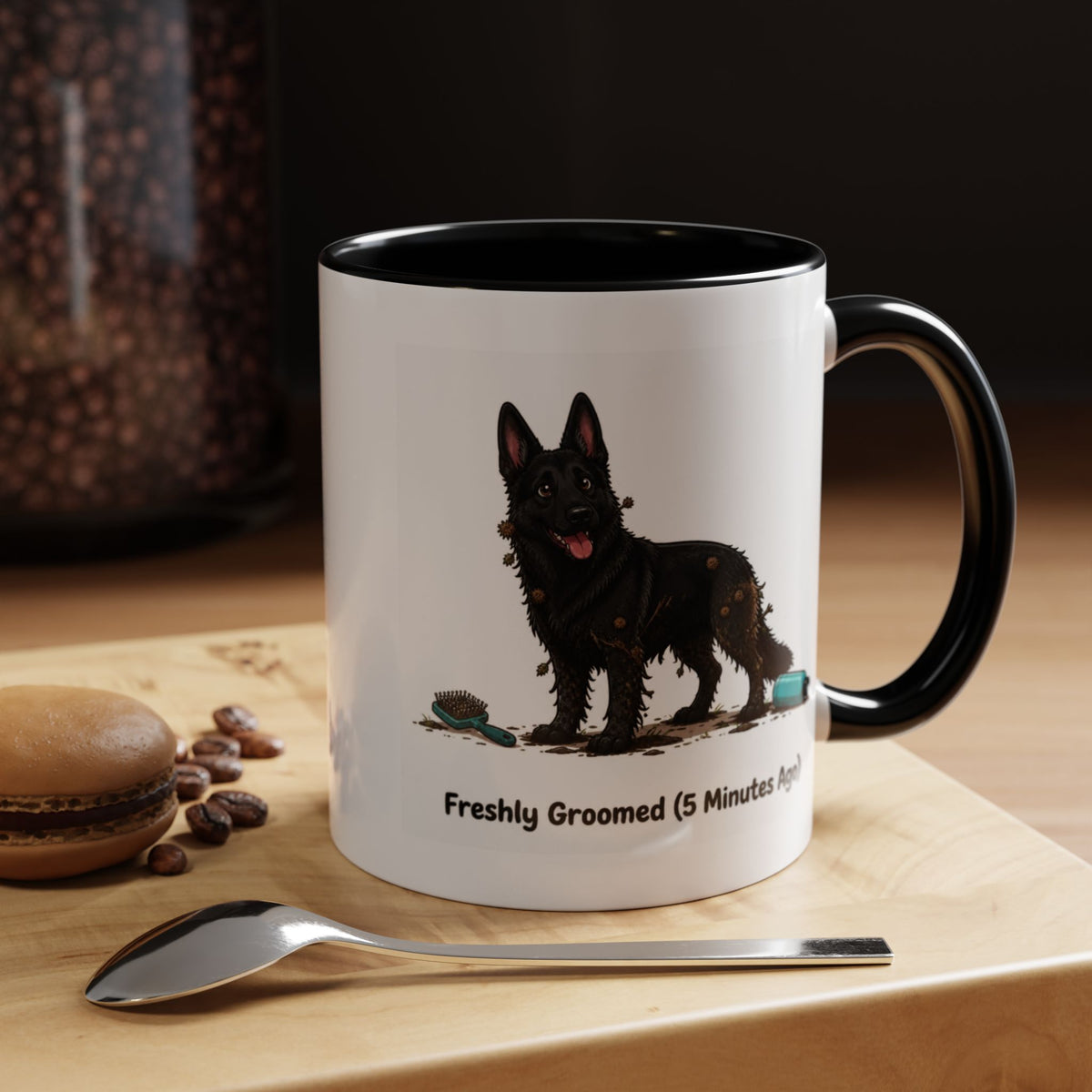 Freshly Groomed Mug - German Shepherd - Black