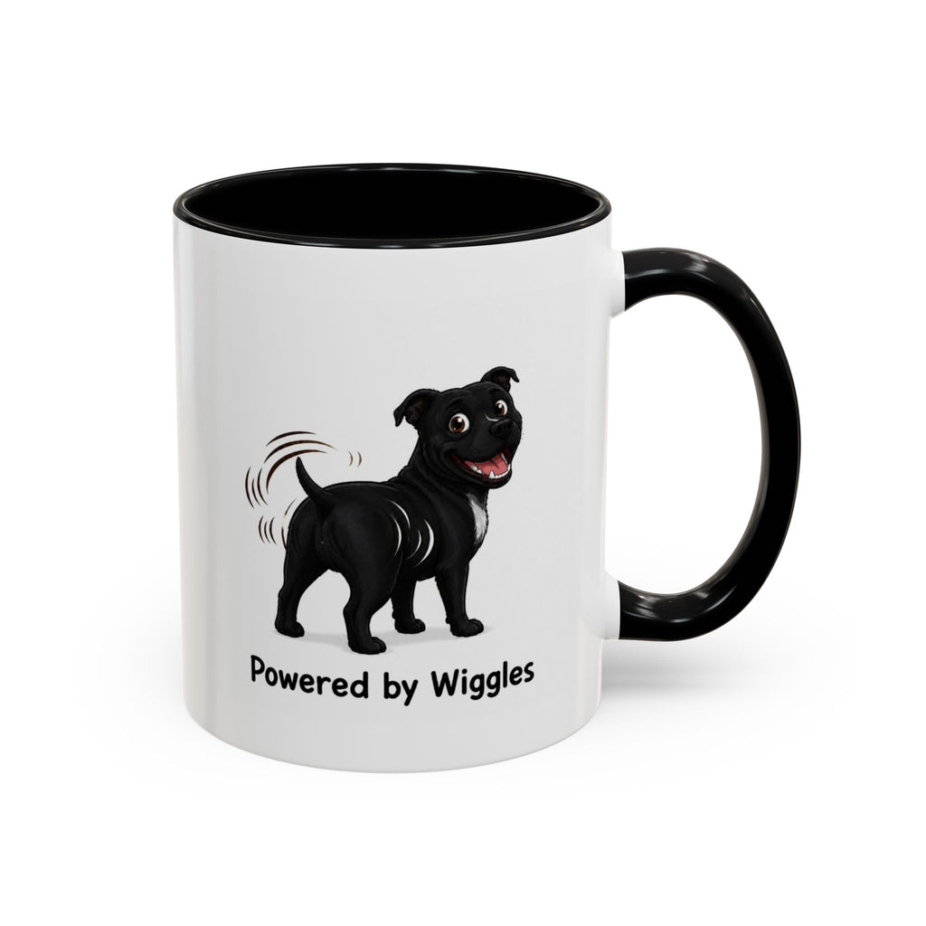 Powered by Wiggles Mug - Staffordshire Bull Terrier - Black
