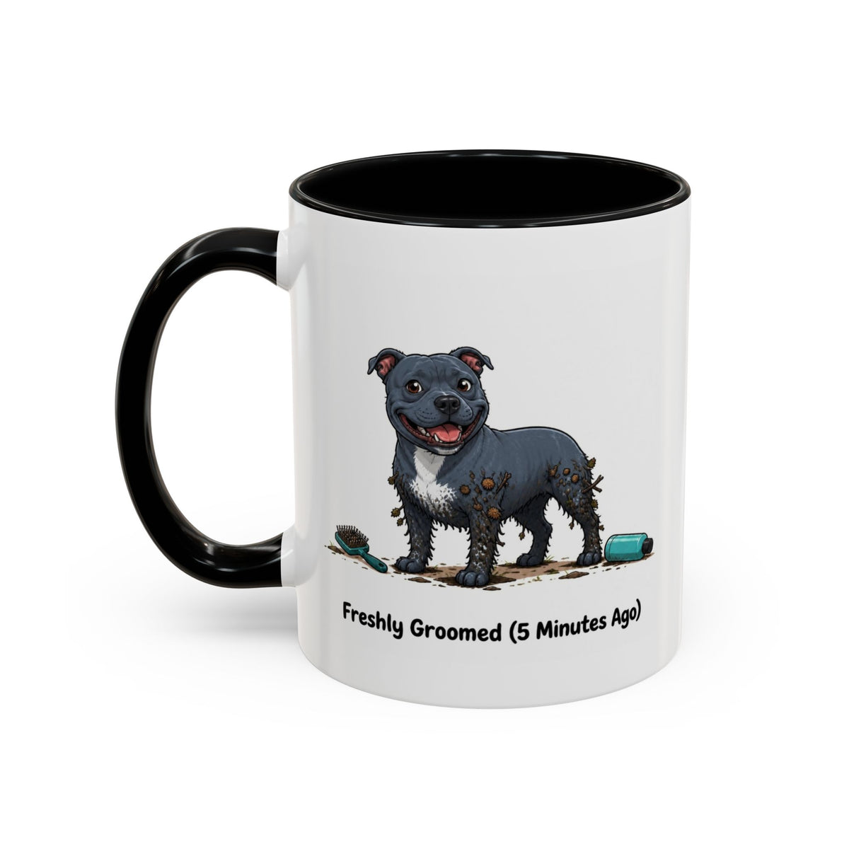 Freshly Groomed Mug - Staffordshire Bull Terrier - Blue