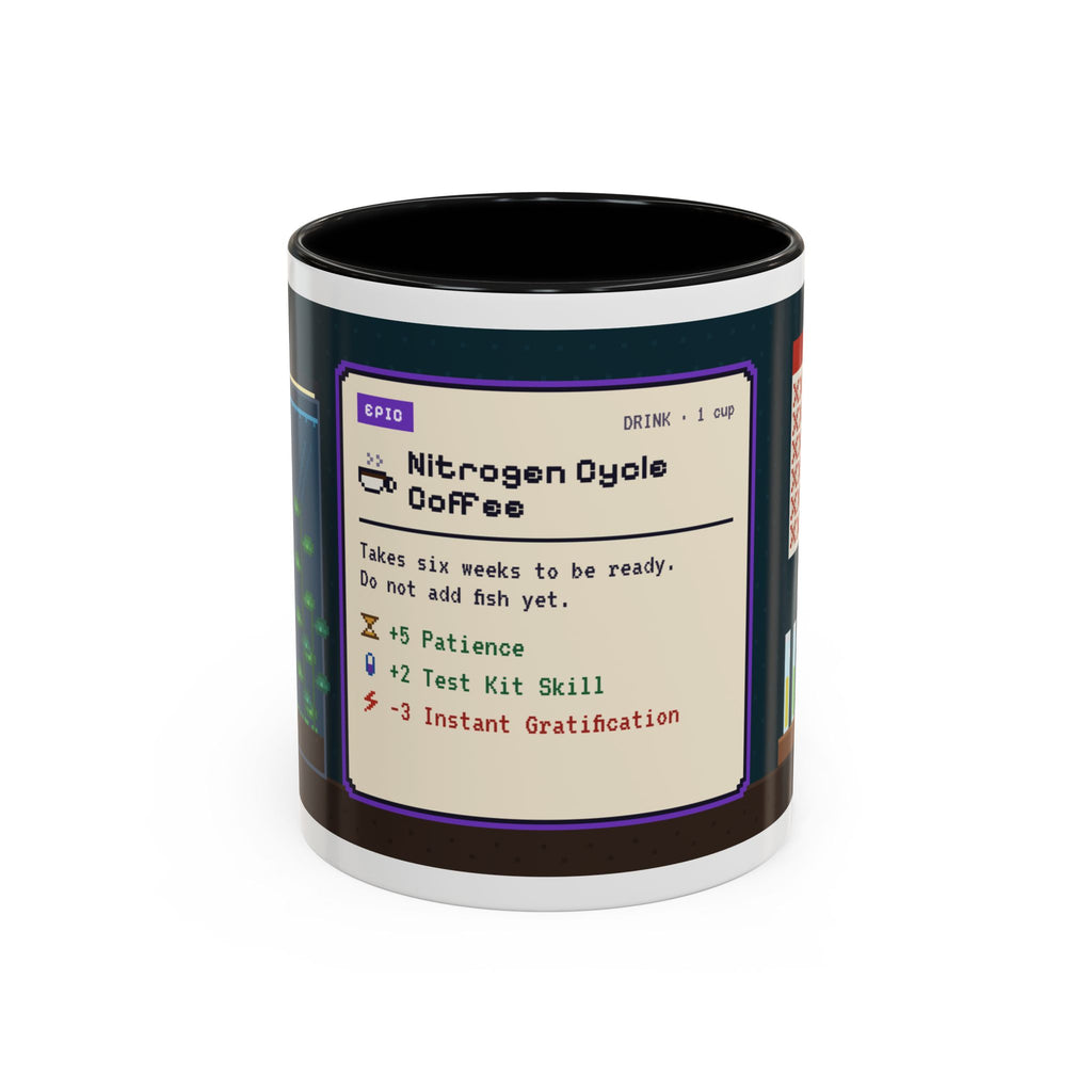 Nitrogen Cycle Coffee pixel art aquarium mug, 11oz ceramic – view 1