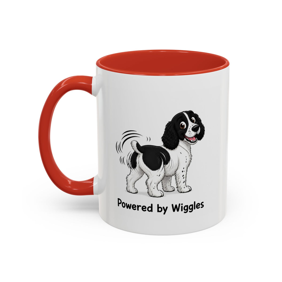Powered by Wiggles Mug - Springer Spaniel - Black & White