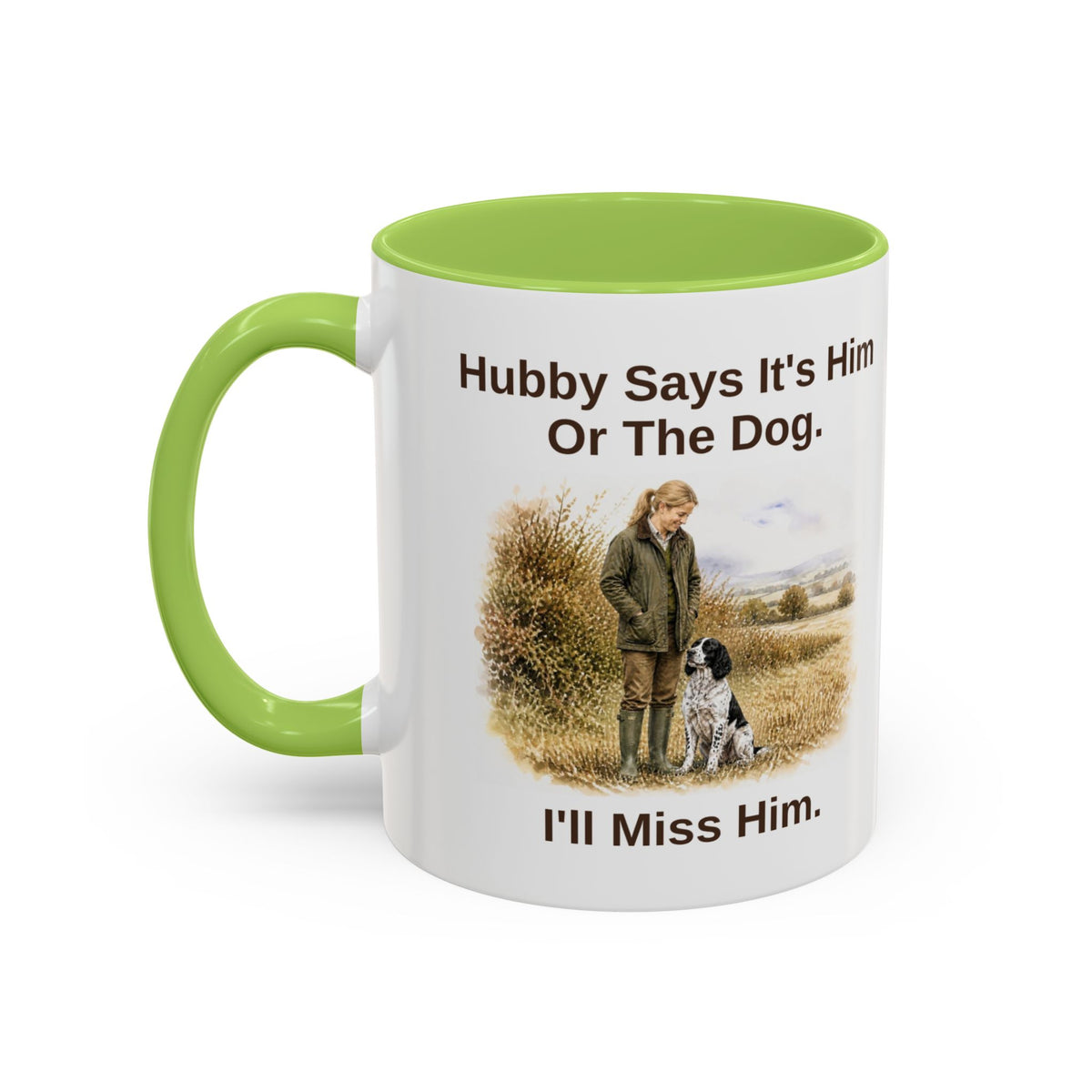 Hubby Says Mug - Springer Spaniel - Black & White - Blonde