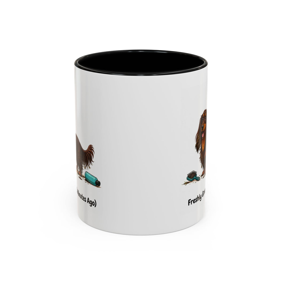 Freshly Groomed Mug - Mini Long Haired Dachshund - Chocolate & Tan