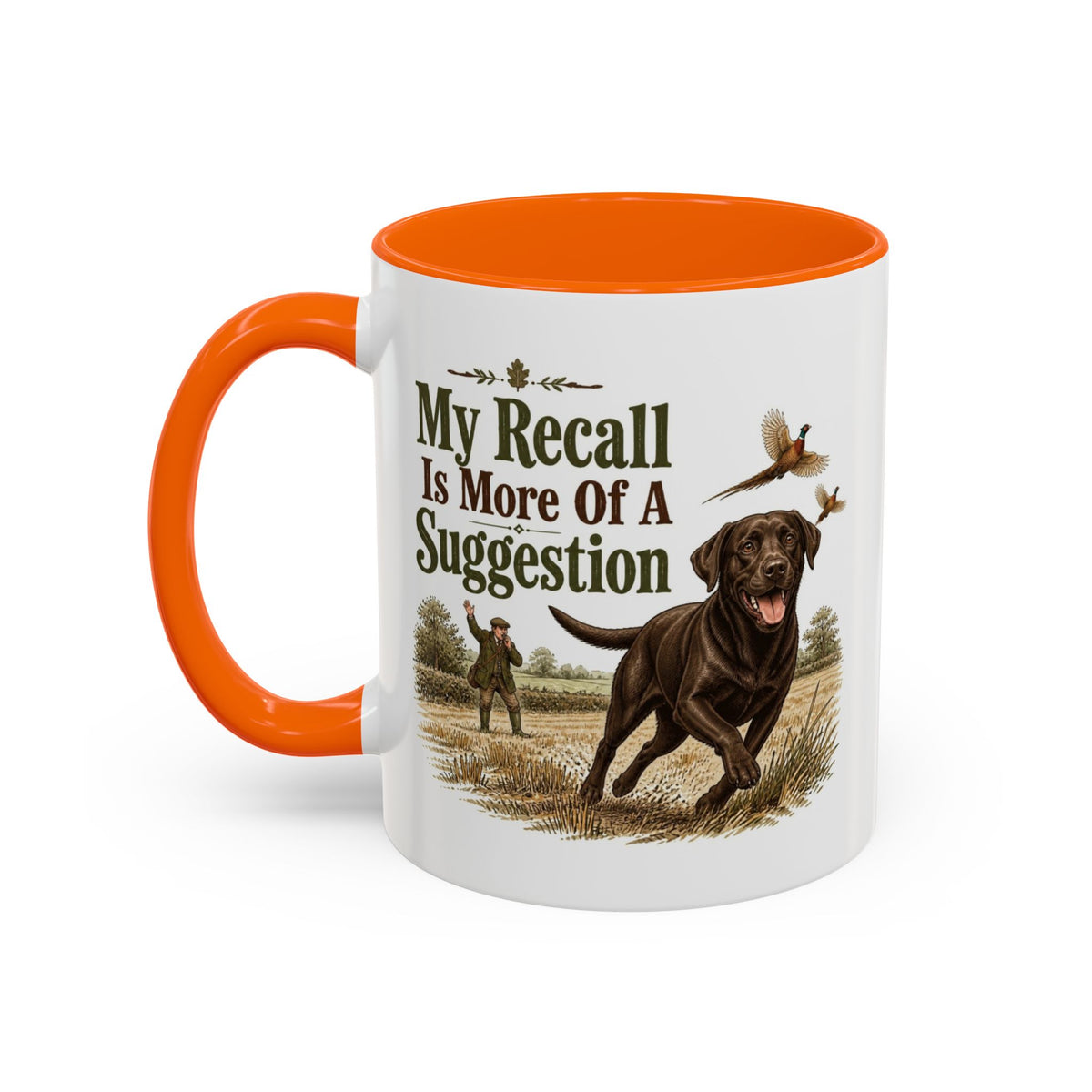 Funny Chocolate Labrador Mug - My Recall Is More Of A Suggestion, Working Gun Dog Gift, Pheasant Shooting Mug, 11oz