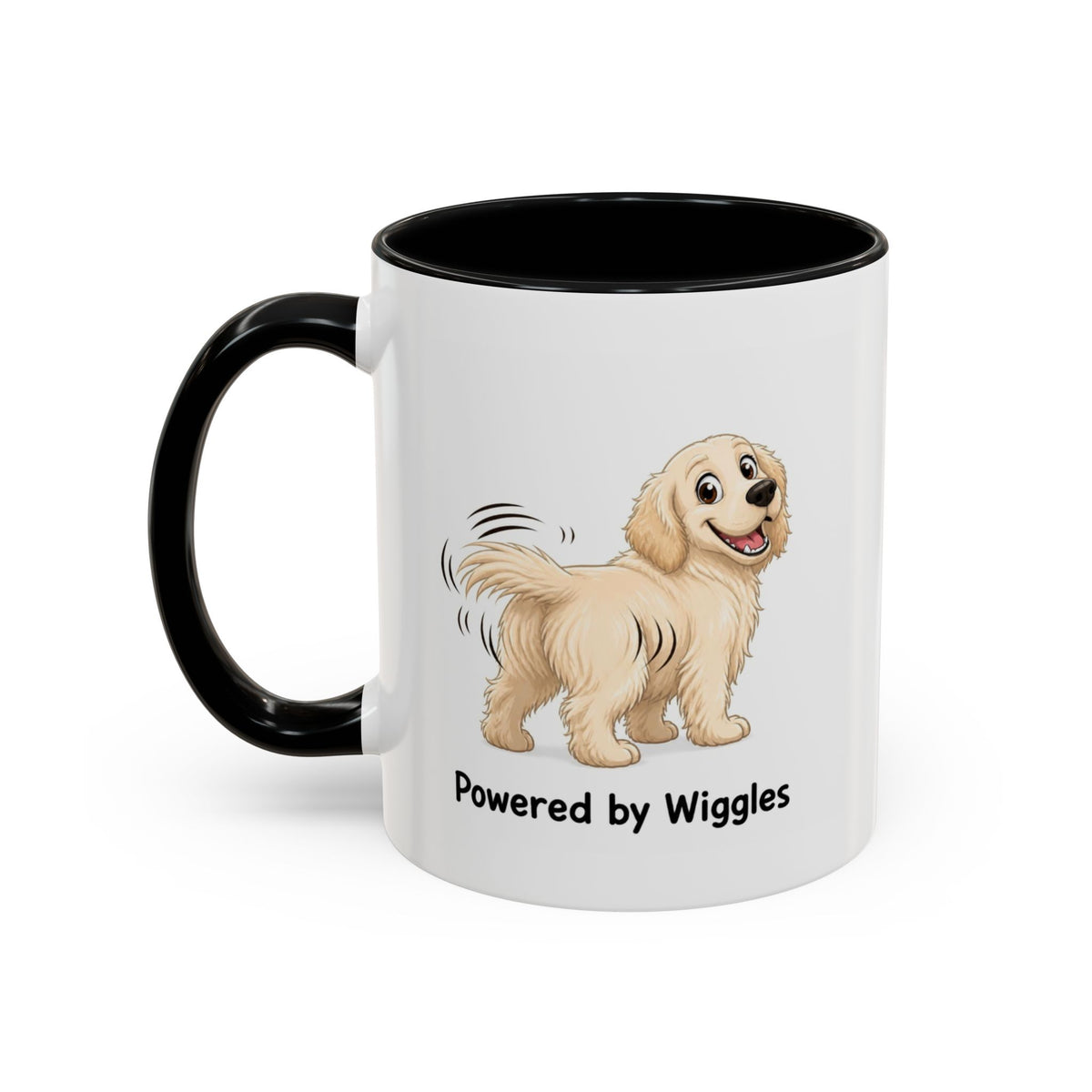 Powered by Wiggles Mug - Golden Retriever - Cream