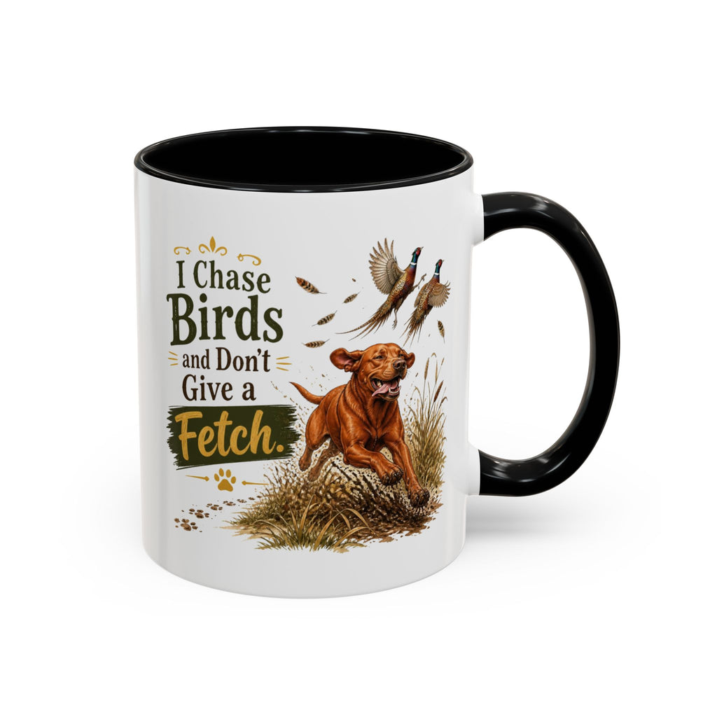 Funny Fox Red Labrador Mug - I Chase Birds and Don't Give a Fetch, Working Gun Dog Gift, Pheasant Shooting Mug, 11oz