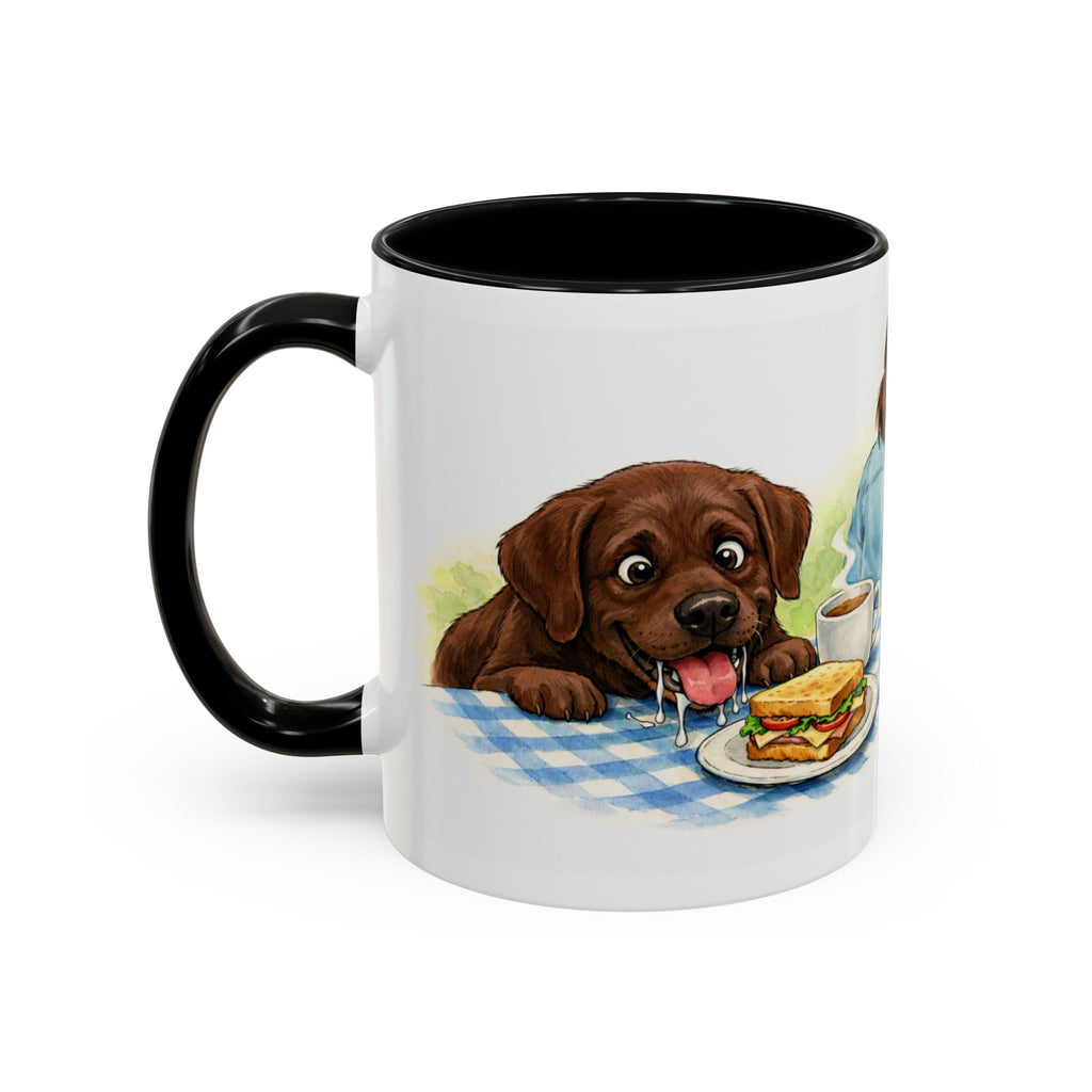 Funny chocolate Labrador mug, food thief Lab – view 5