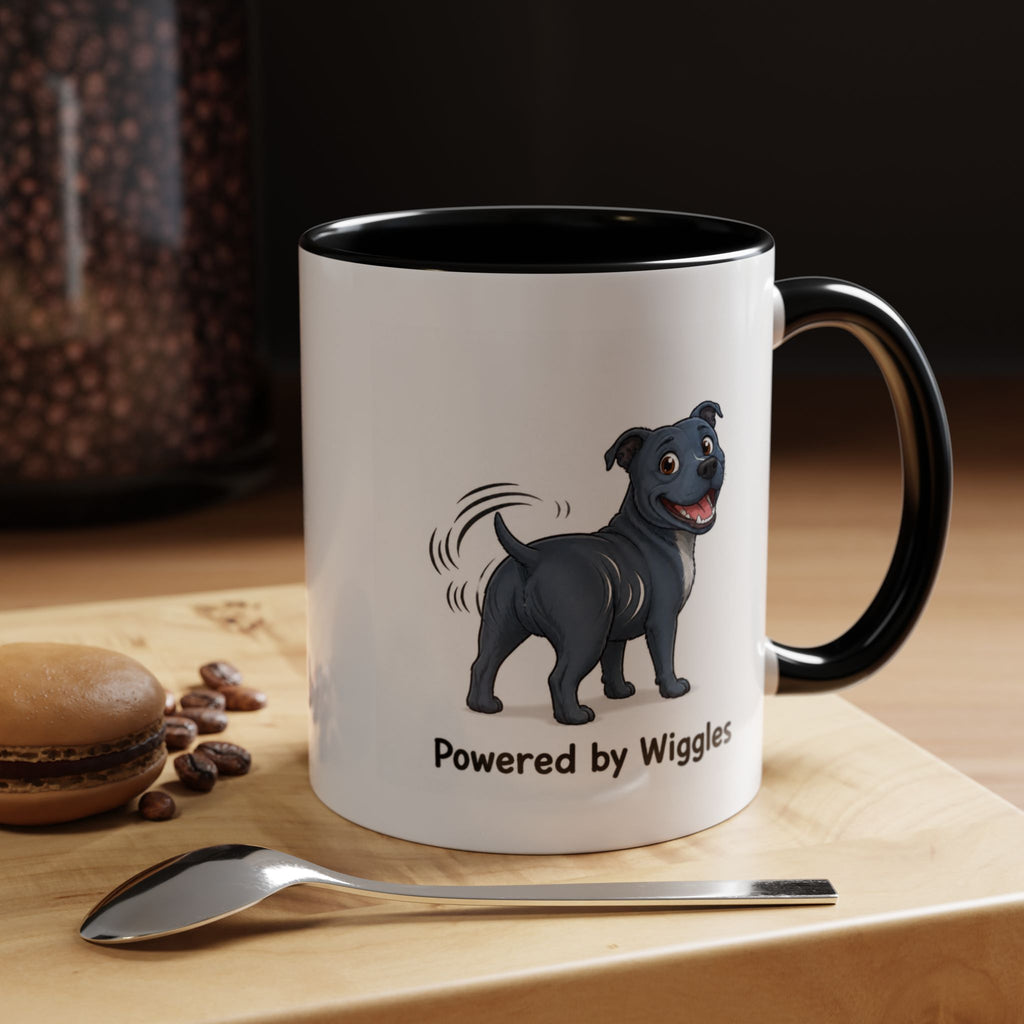 Powered by Wiggles Mug - Staffordshire Bull Terrier - Blue