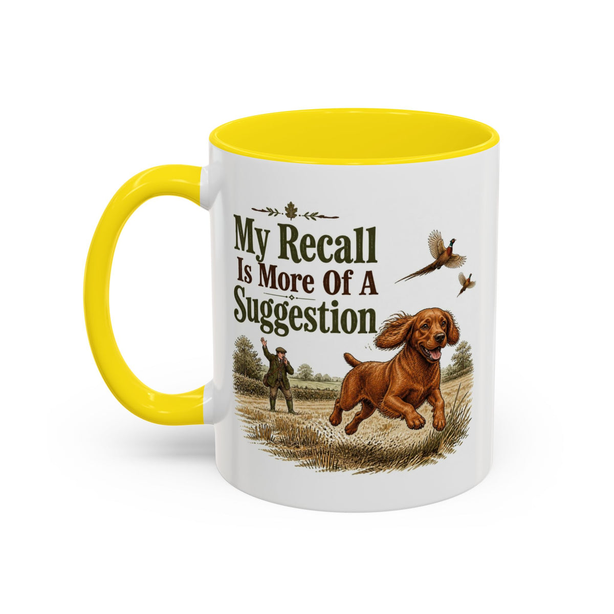 Funny Red Cocker Spaniel Mug - My Recall Is More Of A Suggestion, Working Gun Dog Gift, Pheasant Shooting Mug, 11oz
