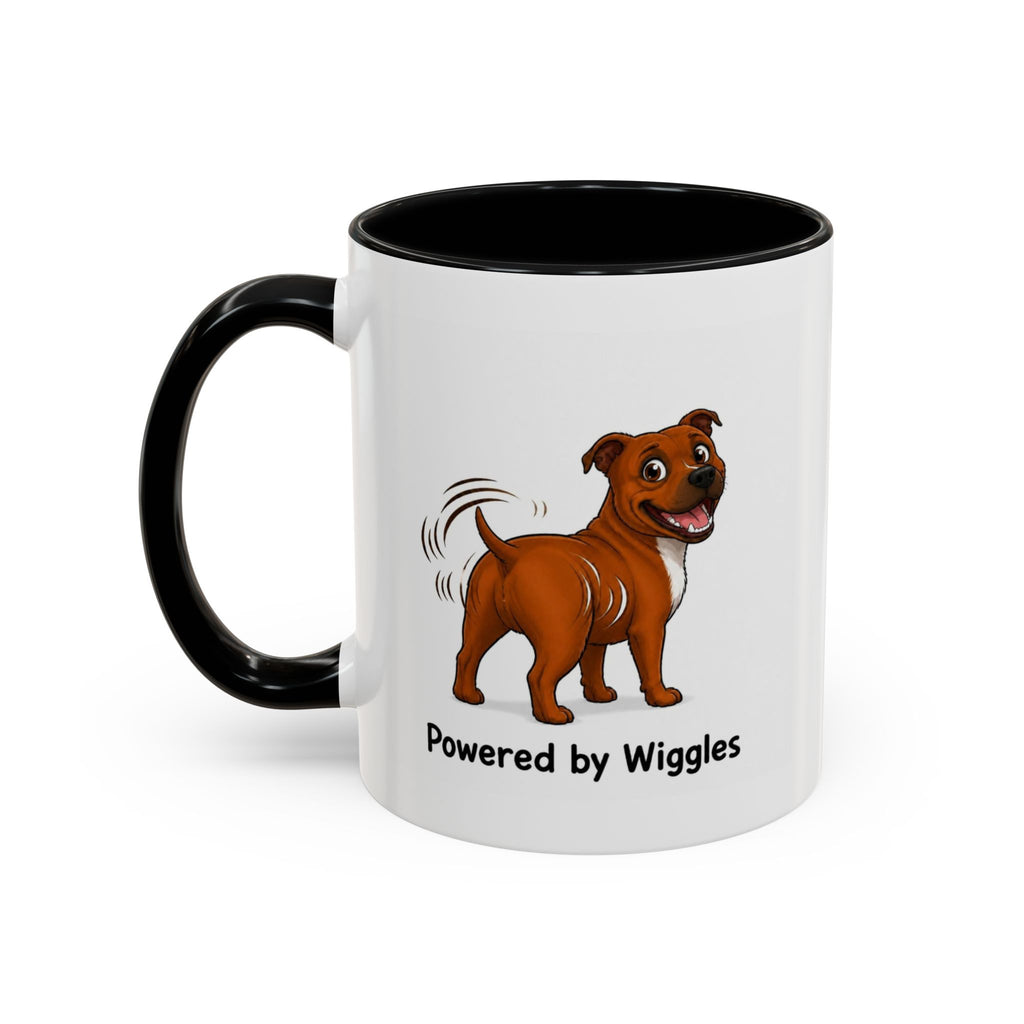 Powered by Wiggles Mug - Staffordshire Bull Terrier - Red