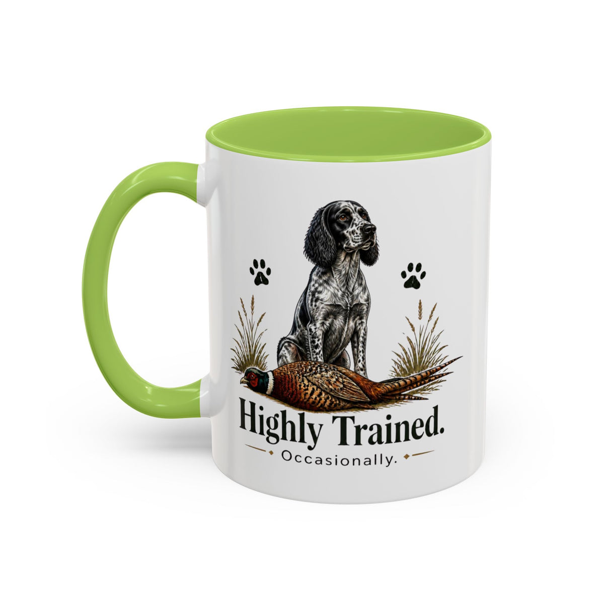 Funny Blue Roan Cocker Spaniel Mug - Highly Trained Occasionally, Gundog Owner Gift, Shooting Dog Lover Coffee Mug, 11oz