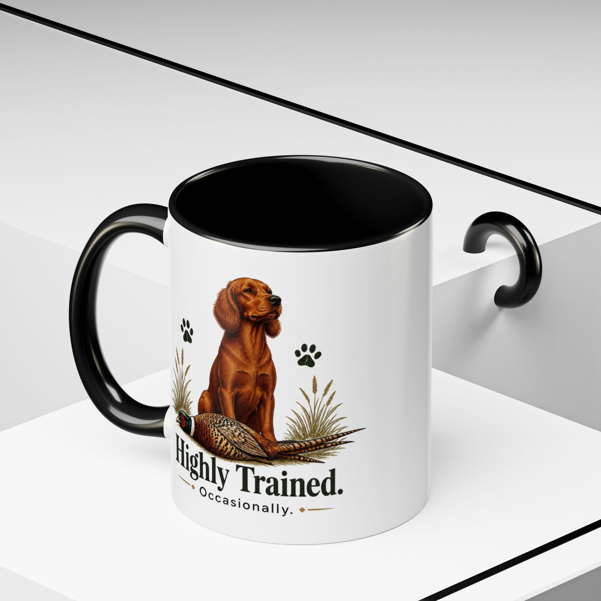 Funny Red Cocker Spaniel Mug - Highly Trained Occasionally, Gundog Owner Gift, Shooting Dog Lover Coffee Mug, 11oz