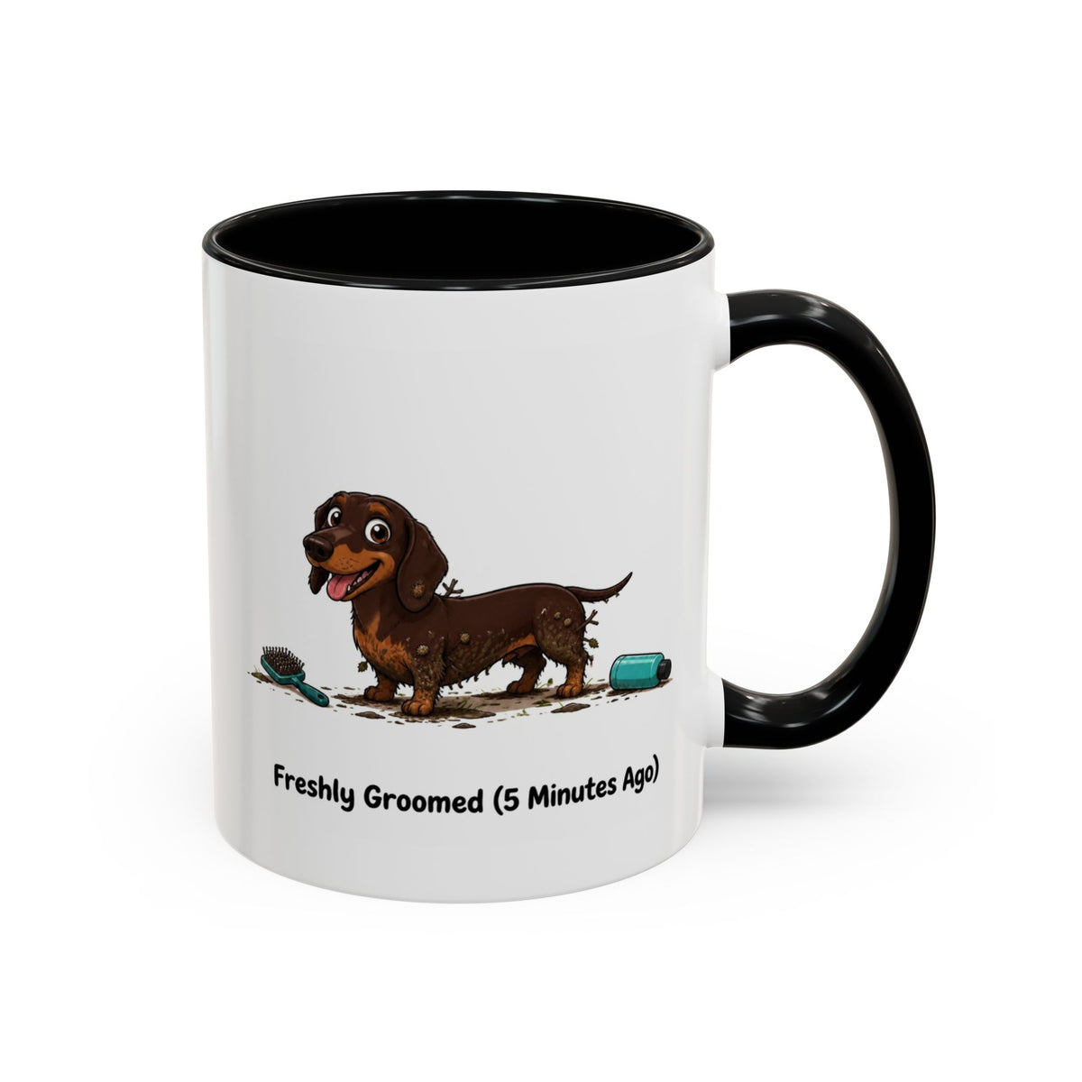 Freshly Groomed Mug - Mini Smooth Dachshund - Chocolate & Tan