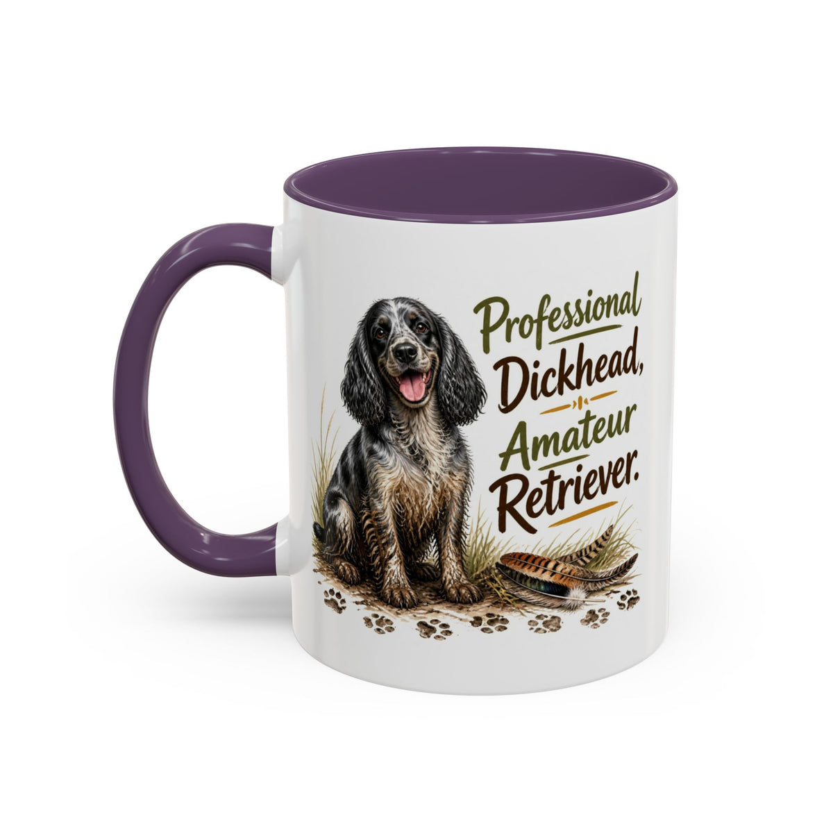 Funny Blue Roan Cocker Spaniel Mug - Professional Dickhead, Amateur Retriever, Working Gun Dog Gift, Pheasant Shooting Mug, 11oz