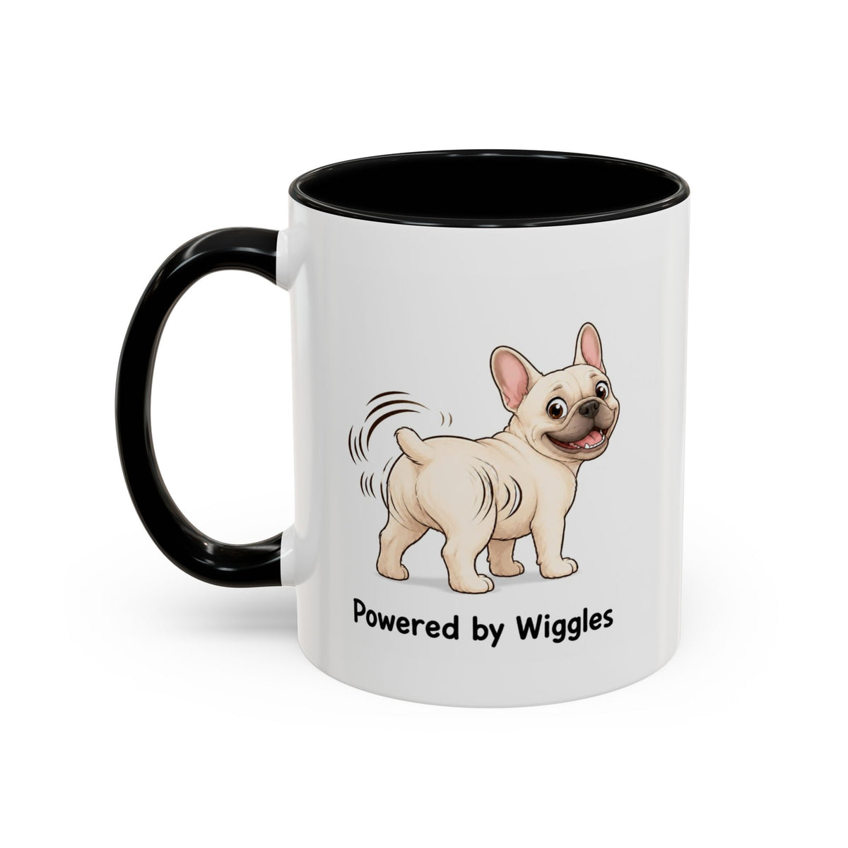 Powered by Wiggles Mug - French Bulldog - Cream