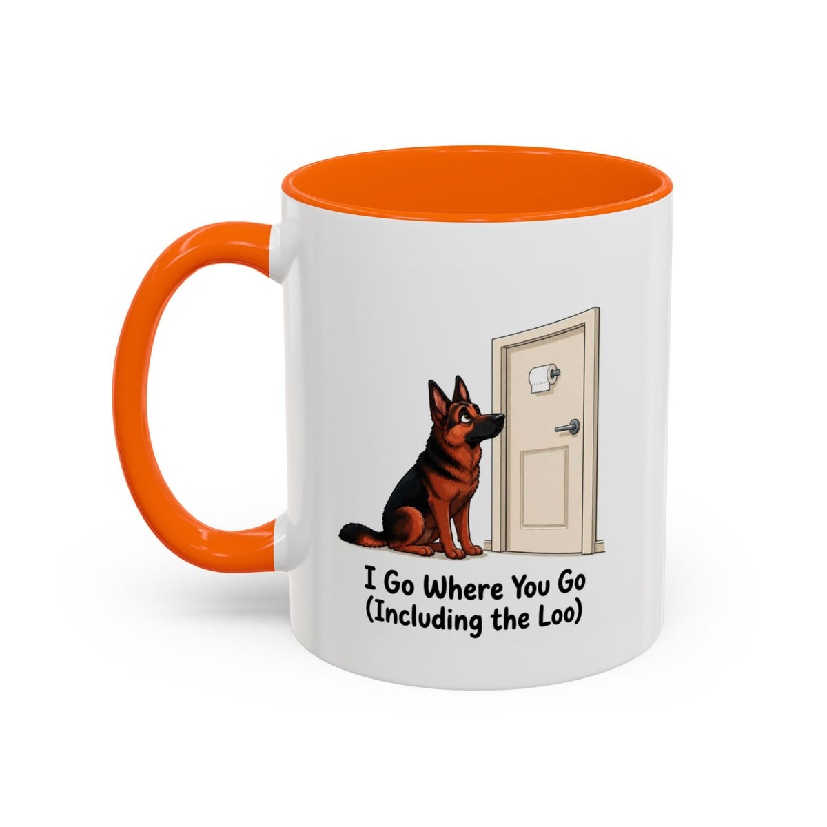 I Go Where You Go Mug - German Shepherd - Black & Red