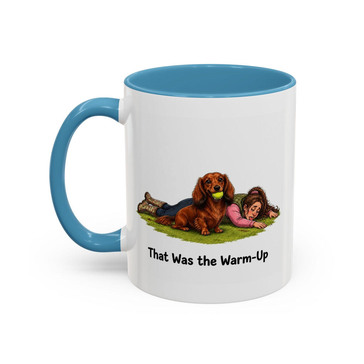 Warm-Up Mug - Mini Long Haired Dachshund - Red - Woman