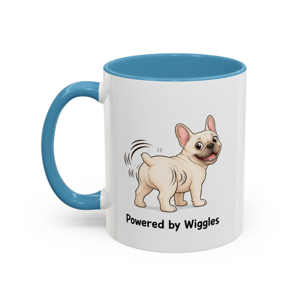 Powered by Wiggles Mug - French Bulldog - Cream
