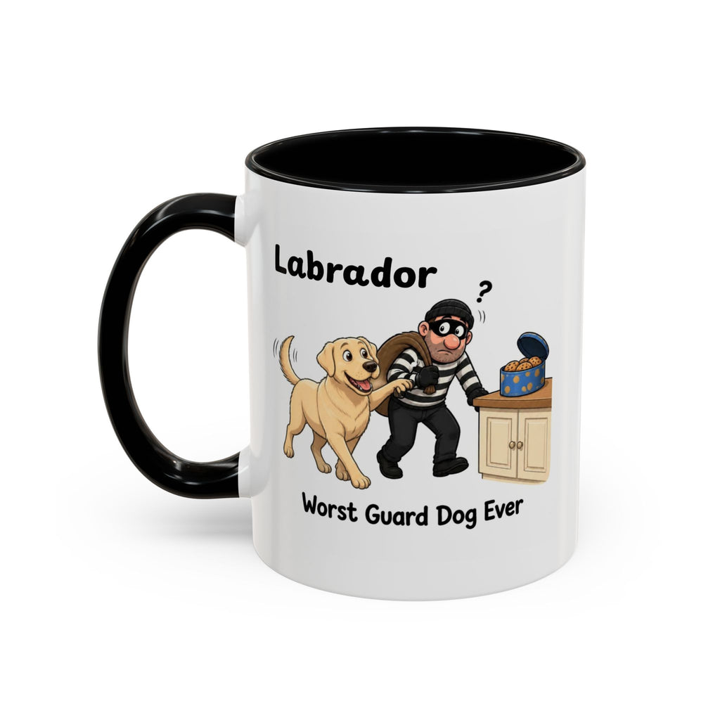 Personalised Yellow Labrador Mug - Worst Guard Dog Ever - Custom Dog Name, Funny Lab Gift, 11oz