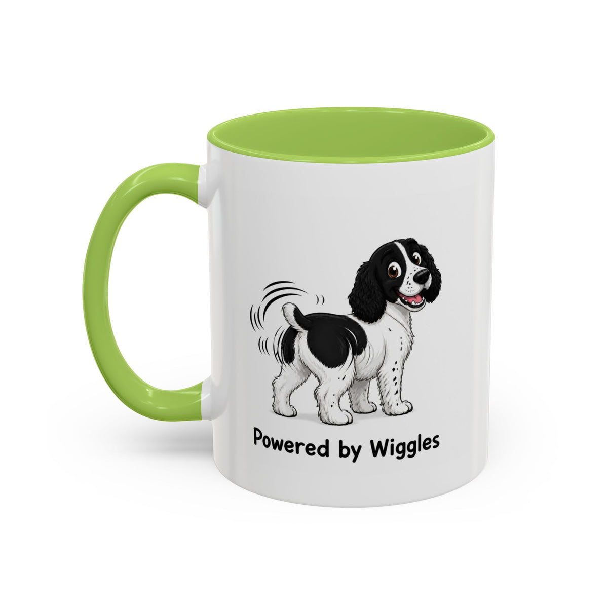 Powered by Wiggles Mug - Springer Spaniel - Black & White