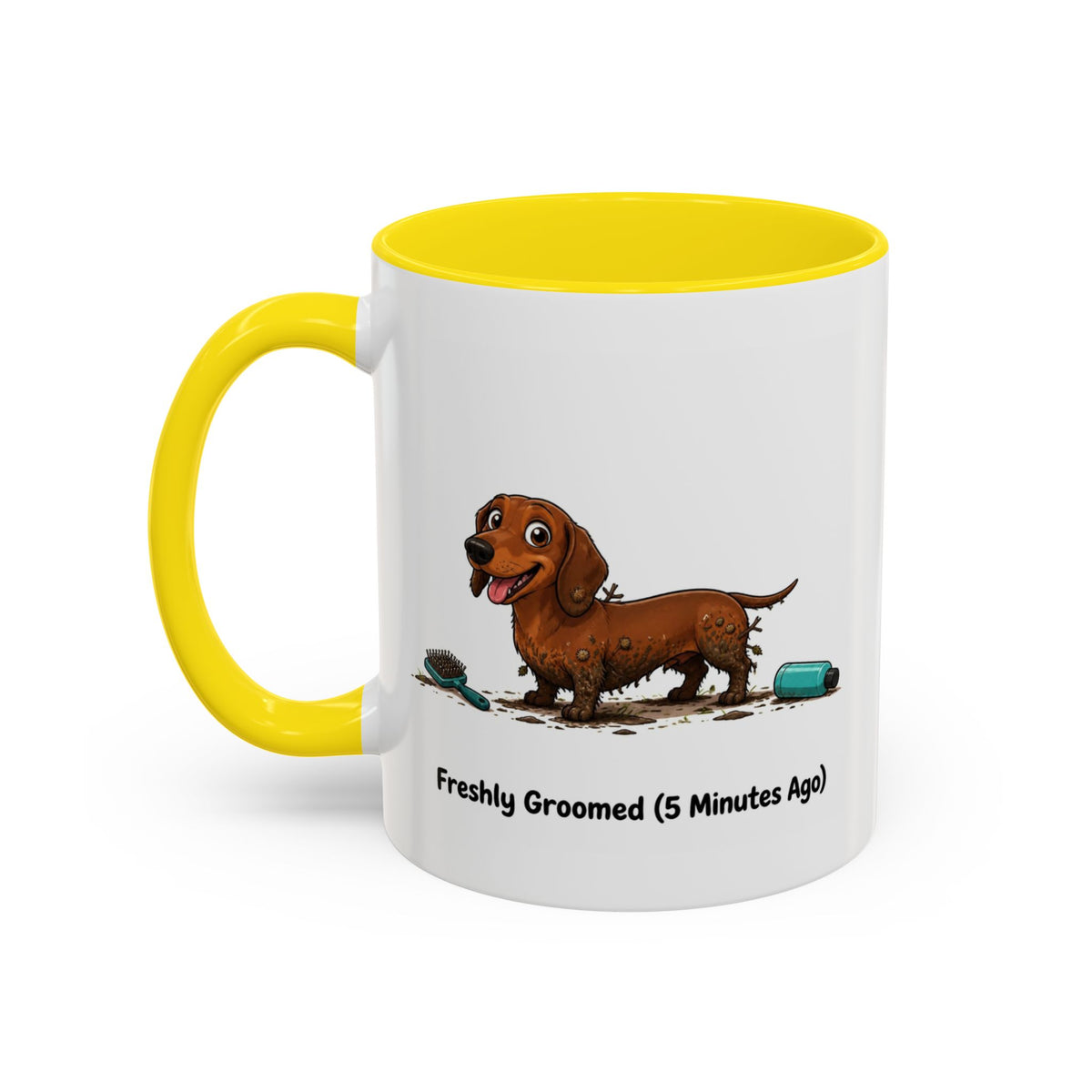 Freshly Groomed Mug - Mini Smooth Dachshund - Red