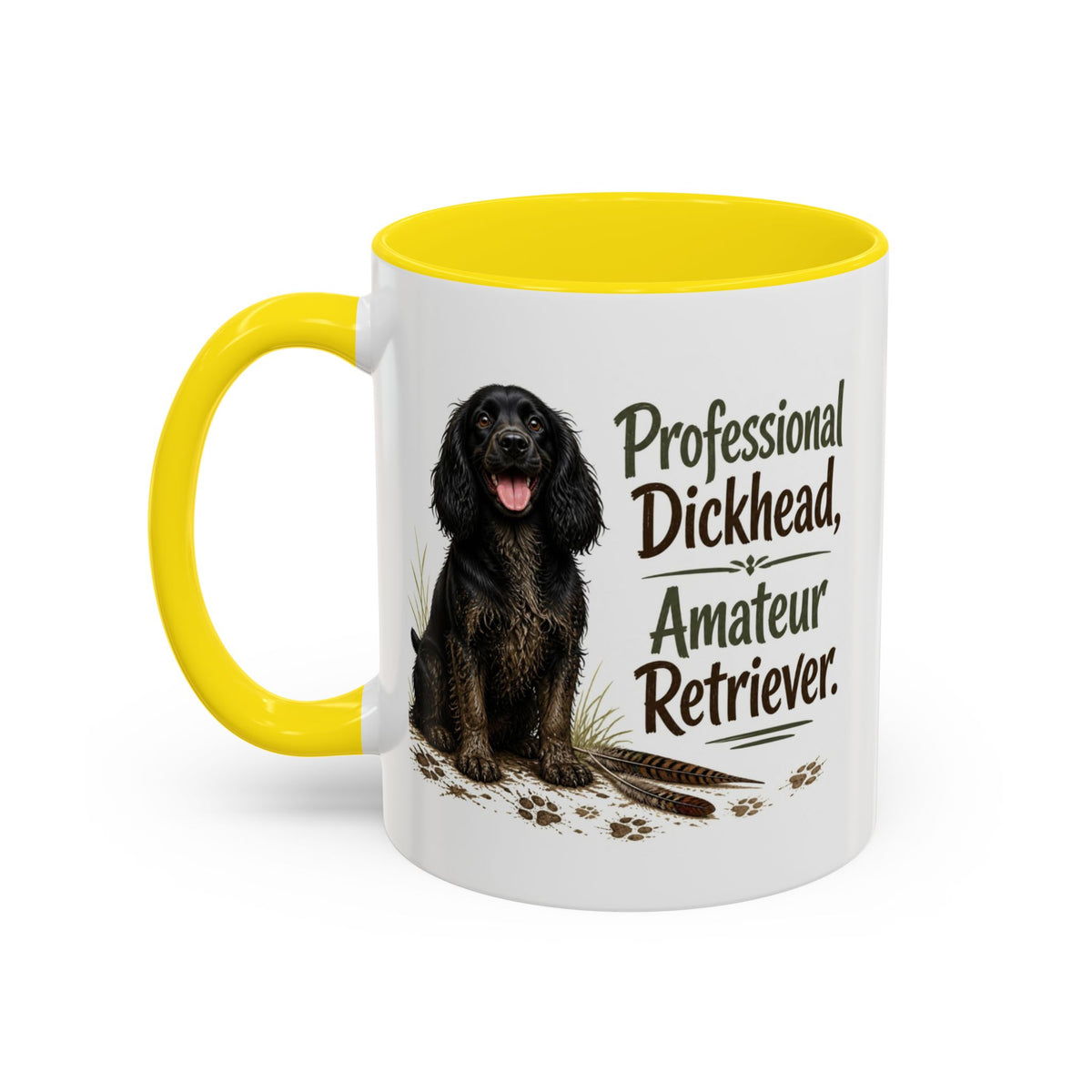 Funny Black Cocker Spaniel Mug - Professional Dickhead, Amateur Retriever, Working Gun Dog Gift, Pheasant Shooting Mug, 11oz